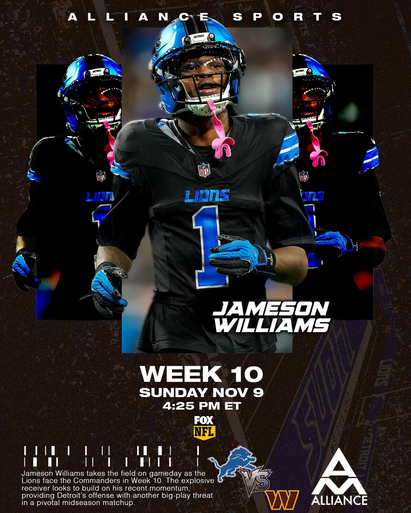 Speed on display ⚡️ @bigsgjamo and the Lions ready for Week 10 vs the Commanders 🦁