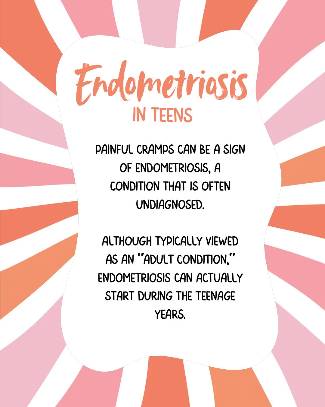 Although u may not have heard a lot about it, endometriosis can begin in teenage years!