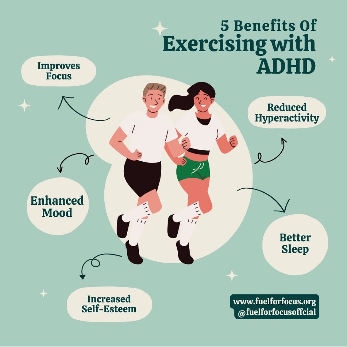 Did you know exercise is one of the most powerful tools for ADHD? 🤸♀️
✅ Improves focus
✅ Reduces hyperactivity
✅ Enhances mood
✅ Improves quality of sleep
✅ Boosts self-confidence
#adhd #adhdwellness #adhdtips #fitnessmotivation