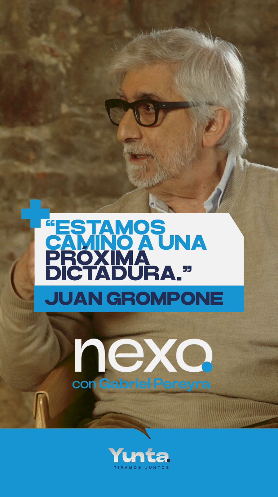“Estamos camino a una próxima dictadura.”
A sus 85 años, no suaviza sus palabras: critica la falta de rumbo y alerta sobre el futuro del país.
📺 El ingeniero Juan Grompone, mano a mano con Gabriel Pereyra, en un nuevo Nexo.
#Nexo #Yunta