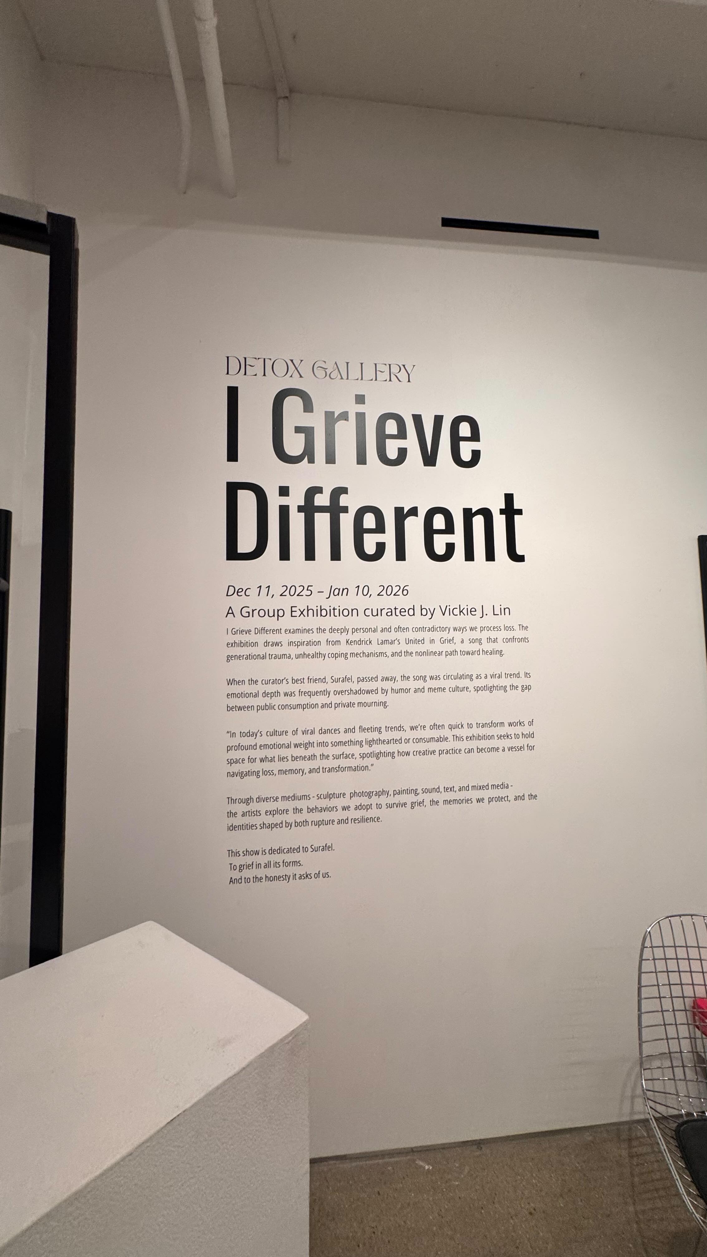Just finished the production + installation of the graphics and lettering for “I Grief Different” — a powerful exhibit opening this Thursday at @detoxgallery in Chelsea.
Curated by my friend Vicky, whom I first met by chance while working on gallery projects earlier this year — life really does weave the right people together.
Inspired by Kendrick Lamar’s United in Grief, this show holds space for the many ways we move through loss, memory, and transformation.
As a Ukrainian woman, the theme of grief lives close to my heart.
I’m honored to support this exhibit through my craft, and to lead yoga this Sunday at 2 PM, followed by a journaling session to release, let go, and write our way into new beginnings.
If you’d like to join — message me directly and I’ll share all details.
Grateful to be part of this healing moment in the city. 🖤✨
#IGriefDifferent #DetoxGallery #ChelseaNYC #NYCExhibit #ArtInstallation #VinylGraphics #LetteringInstall #GalleryProduction #HealingThroughArt #GriefJourney #UnitedInGrief #YogaInNYC #JournalingPractice #CreativeHealing #UkrainianArtist #DarinkaSigns #WorkingOnSomethingBeautiful #CommunityHealing