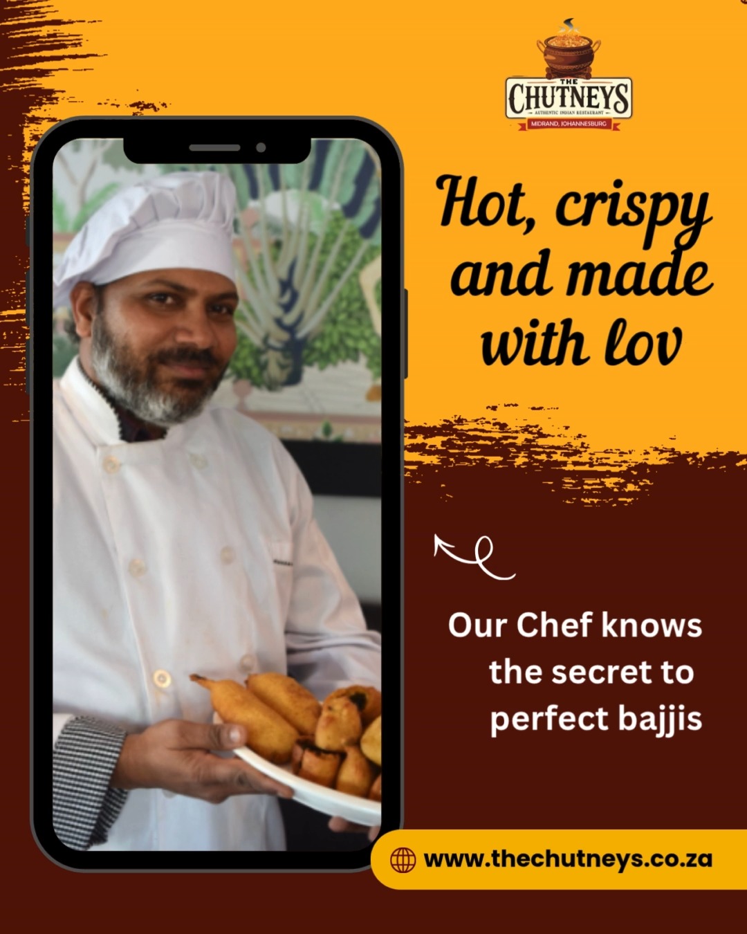 Hot, crispy and made with love. Our Chef knows the secret to perfect bajjis!
From the first crunch to the last bite, every piece is packed with authentic Indian flavor and warmth.
Come experience the taste of tradition at The Chutneys, Midrand.
Follow us on social media for more info👇
Insta - @thechutneysrestaurant https://www.instagram.com/thechutneysrestaurant?igsh=ZXo0bzg2ZHlwcWlh&utm_source=qr
Fb - https://www.facebook.com/thechutneys
Web - https://www.thechutneys.co.za
#TheChutneys #AuthenticIndianCuisine #TasteOfIndia #FoodLoversParadise #IndianFoodie #FoodiesOfJohannesburg #MidrandEats #Bajjis