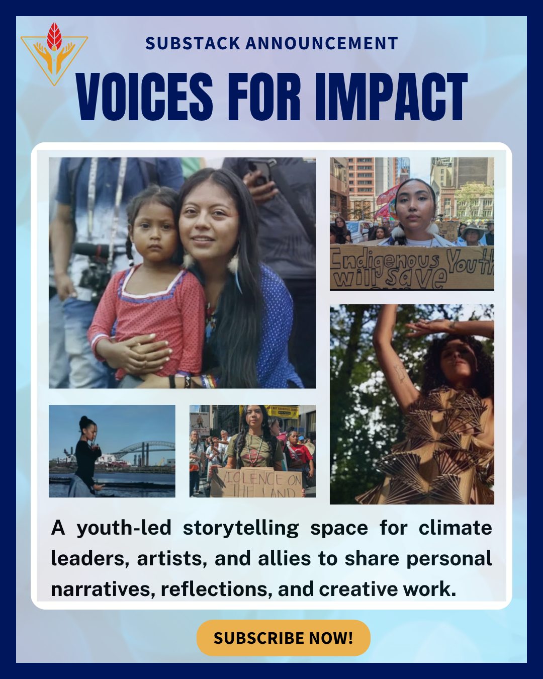 We're thrilled to launch Voices For Impact, a new Substack by the Human Impacts Institute. Our Substack platform will be a youth-led storytelling space for climate leaders, artists, and allies to share personal narratives, reflections, and creative work. Voices For Impact contributes to HII’s broader mission of using art and culture as a tool for climate action. Subscribers can expect monthly features, contributor spotlights, and reflections from across the HII community and beyond.
You can subscribe to be part of the launch and receive our first issue.
We have two exciting pieces coming soon:
📍How Ecofeminism Shapes My Journey in Climate Justice by Courtney Elmes
📍Majo: The Voice of the Equatorial Amazon River by Wara Iris Ruiz Condori
✍️ Interested in contributing?
Here’s what to know:
-We welcome essays, op-eds, poetry, interviews, and visual or audio art that explore climate justice through personal or cultural perspectives.
-Posts can be short or long—600 to 1500 words, or creative mixed media.
-You’ll submit a title, short summary, 1–2 quotes, and your main content.
See the full contributor guidelines proposal submission form at the Linktree in our Bio.
Let’s uplift the stories that move us—from lived experience to collective action
This Giving Season, the Human Impacts Institute is on a mission to raise $10,000 to drive bold climate action and empower underrepresented communities.
💚 Donate at the link in Bio
#VoicesForImpact #HumanImpactsInstitute #ClimateStorytelling #YouthClimateVoices #ArtForClimate #CultureForClimate #ClimateJustice #EnvironmentalJustice #EcoArt #StorytellingForChange