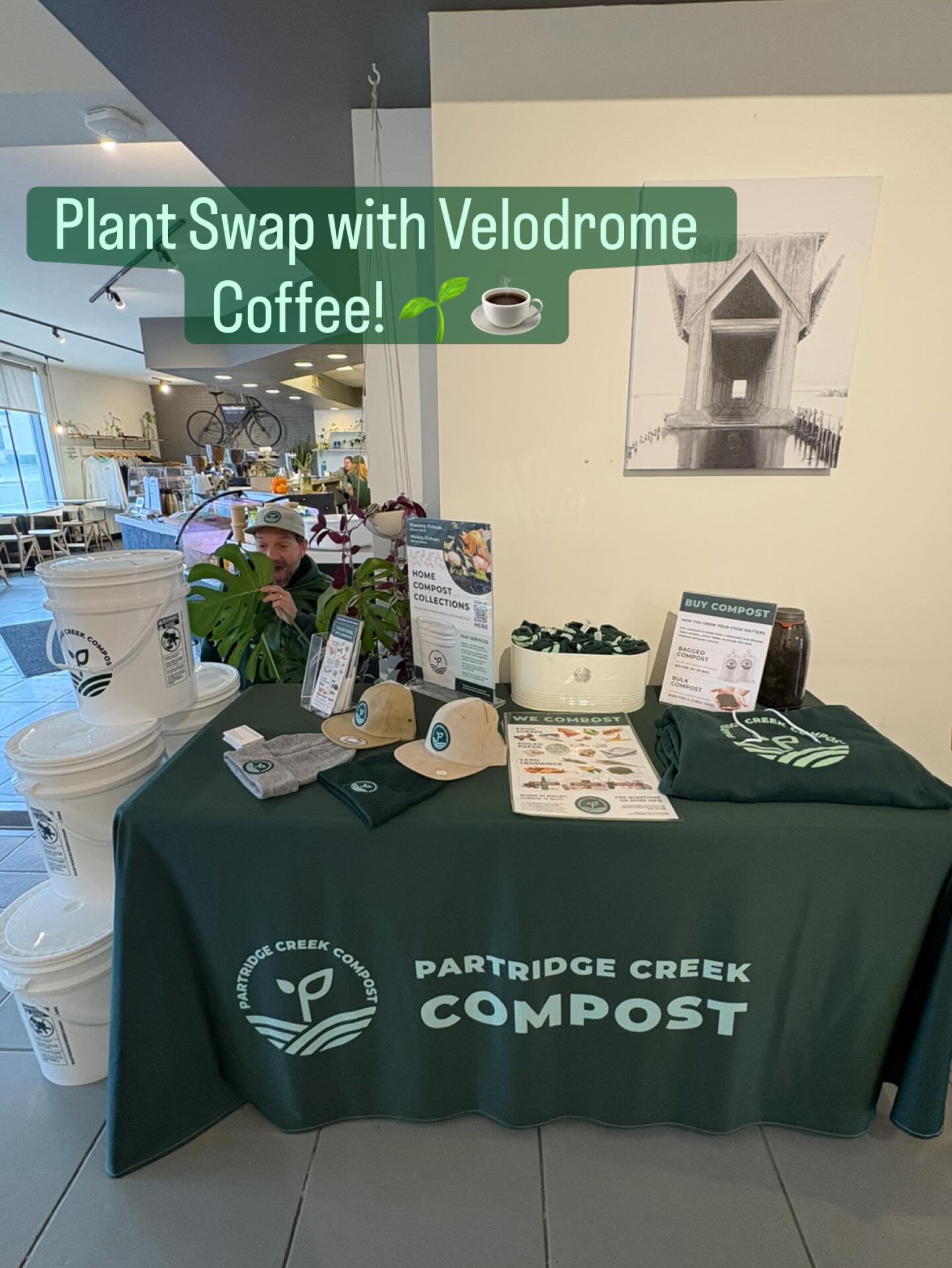 Come visit Rob and Delaney at Velodrome today! We’ll be tabling until 1 PM. Bring a plant or some supplies, and take one home in return. Grab a coffee, pick up a new plant, and chat with us about curbside composting services!
