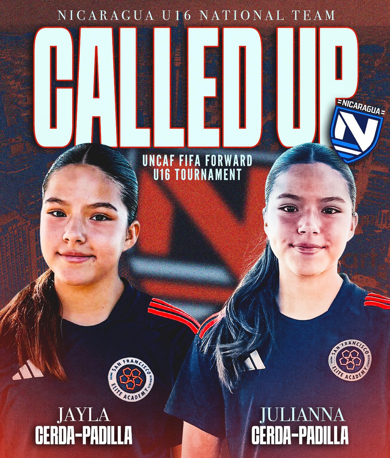 It’s been a journey built on early mornings, late practices, and a belief that small steps lead to something bigger. Jayla and Julianna Cerda Padilla have grown up in the SF Elite family — teammates, leaders, and now, national team players. This month, they’ll represent Nicaragua at the UNCAF FIFA Forward U16 Tournament, carrying with them every rep, every moment, and every person who’s been part of their story. From the City to the world — and still just getting started.
#ForTheBay | #SiempreComoUno