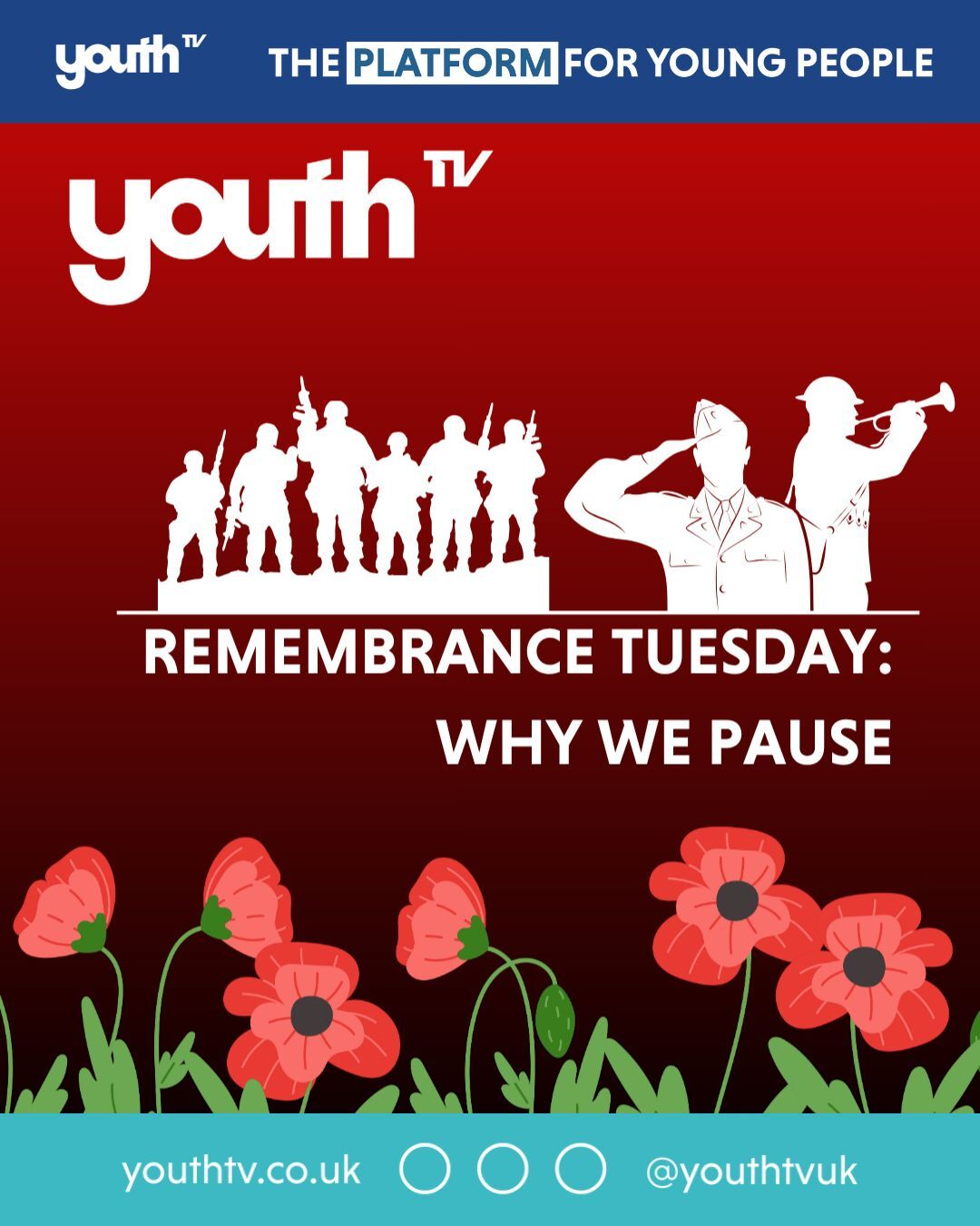 🌺 Today we pause.
Remembrance Tuesday isn’t just about the past — it’s about unity, courage and learning for the future. At 11am, take two minutes to reflect. Silence connects us, not to the past, but to each other.
#YouthTV #ThePlatformForYoungPeople #Platform #YoungPeople #TV #Media #Youth #Remembrance