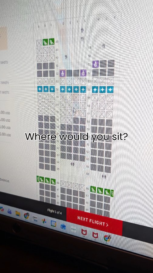 Where would you sit??
Picture this, you just booked a 17-hour 25-minute flight from DFW to SYD. You booked four tickets, but only three seats... One for Dad, one for Mom, one for big sister, and 15-month-old little brother is going to be a lap infant. 😳
Now it's time to pick your seats on the flight, which do you choose? ✈️
~
Three together with a window? Easy to contain the kids with only one way in and one way out. 🪟
Do you upgrade to a bulkhead? More room for them but have to have your diaper bag in overhead storage for takeoff and landing. 🧳
Do you choose three or four middle seats and hope the fourth stays empty? 💺
Do you pay extra for the bassinet seat? Your infant will be too big to sleep in it, but could make a good playpen or storage shelf. 🚼
~
These were all the big questions. Tom and I have been talking about weeks now. Trying to figure out the best plan for our family.
Ultimately we chose .... ✨ Row 52, seats D E F ✨ We chose the bulkhead and bassinet seat so we have space and options. And there's a possibility the 4th seat in our row could be empty which would be a treat! We will be sure to board early so we can ensure our carry ons and diaper bag are right above our seats for quick & easy access.
~
Which seats did you choose??