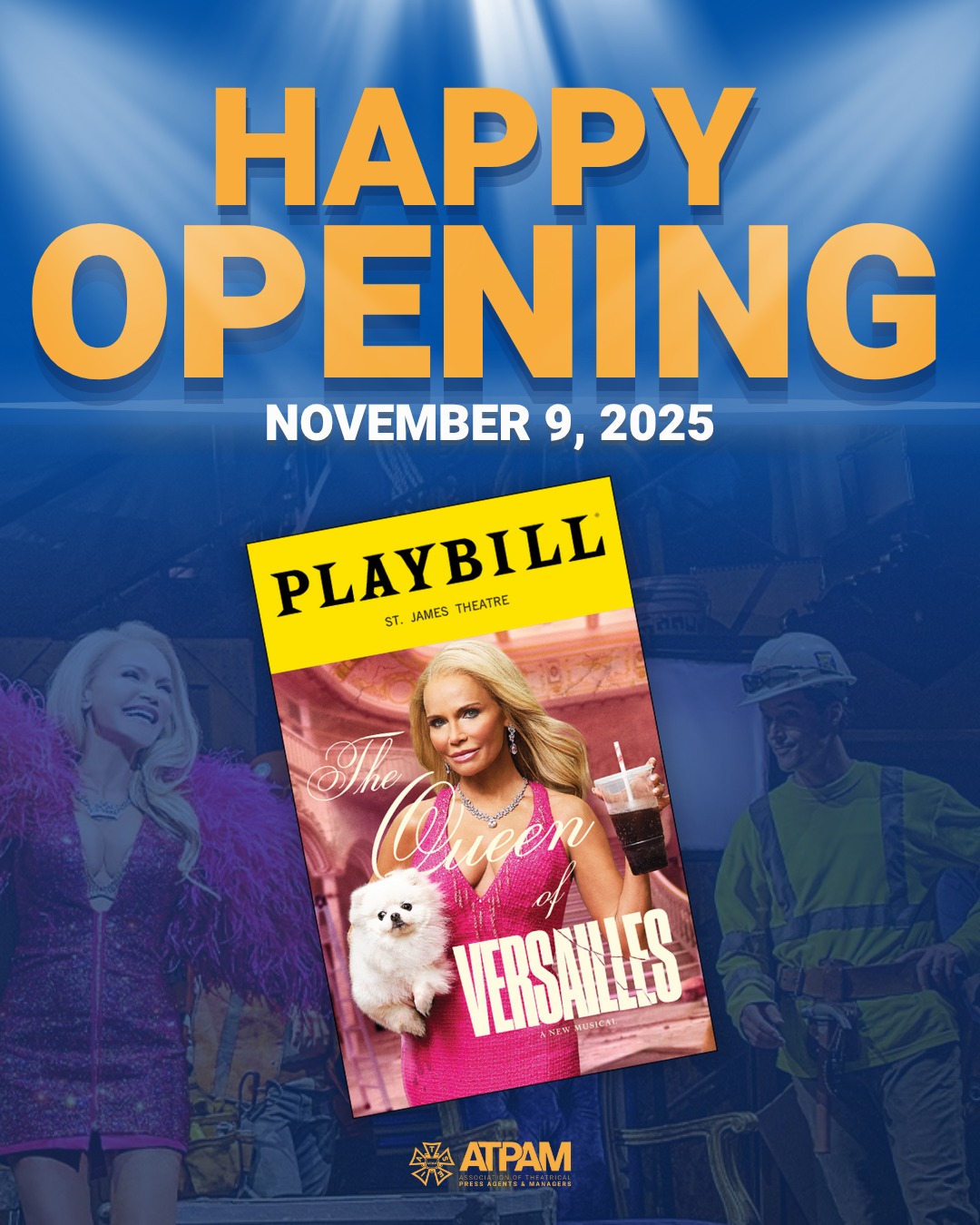 Celebrating the opening of @qovmusical and our royal #ATPAM family behind the scenes. All hail! 👑
PRESS AGENTS:
Marie Bshara (@mariebshara)
Morgan Zysman (@morganzysman)
COMPANY MANAGER:
James Viggiano (@jamesvigg)
ASSOCIATE COMPANY MANAGER:
Nicole Parlamas (@nicolecparlamas)
THEATER MANAGER:
Kira Jones (@kiraljones)