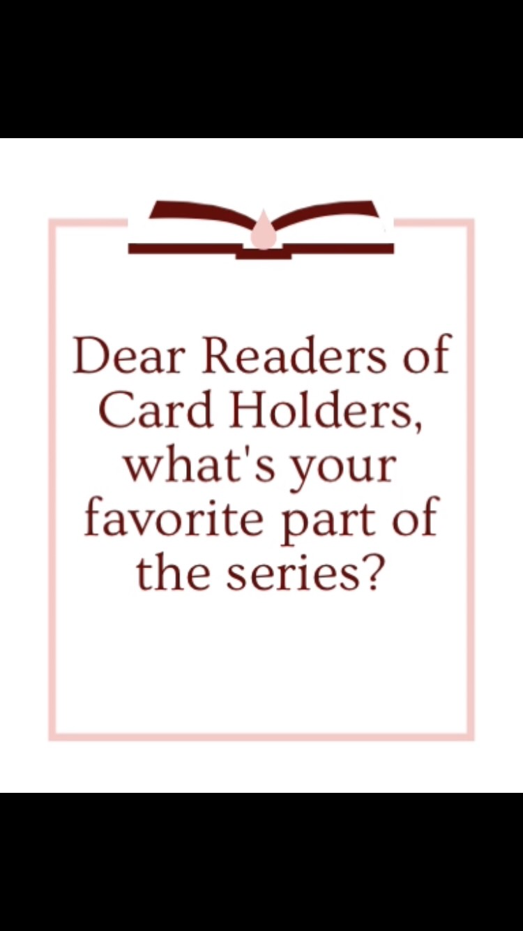 Hello! And welcome to the first Dear Readers of Card Holders series where I ask a question to readers of my books and they provide their answers ☺️ thank you so much to @vanemptenmerel @petnationomaha @sgbaconwriter and @nova_winterberry for helping me out!!
If you’re also a reader of Card Holders, what’s your favorite part of the series? Let me know in the comments below!
Thanks for watching ❤️
•
•
•
•
•
#thanksforwatching #myreaders #bookreaders #dearreader #yawriter #yaauthor #yaurbanfantasy #urbanfantasybooks