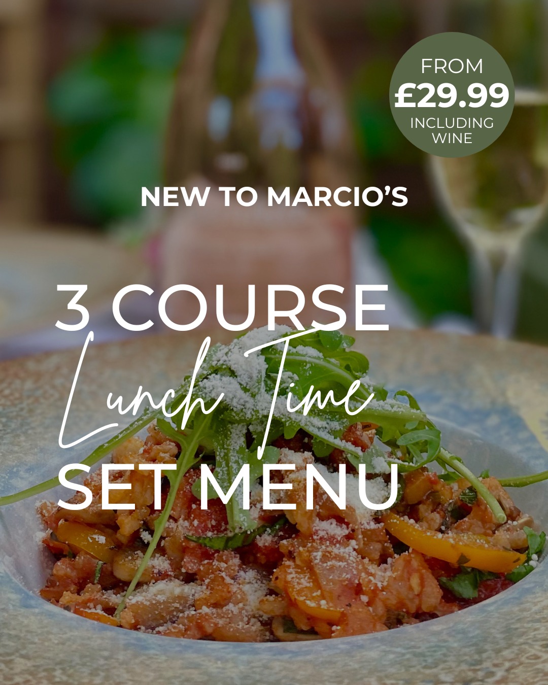 💛 Long Lunches Just Got Better...
There’s something special about a long lunch – unhurried, indulgent, and best shared over a glass of wine. 🍷
Our new Lunchtime Set Menu celebrates the joy of slowing down, with dishes crafted to linger over. Think silky Carbonara, fiery Southern Fire Linguine, or a perfectly cooked Rib Eye Steak that melts in your mouth – all served with a glass of wine to make it that little bit more special.
Whether it’s a midweek escape or a catch-up that turns into an afternoon affair, our new set menu is designed to make every bite feel like a moment worth savouring.
✨ Available from today – starting from just £29.99 (including a glass of wine) ✨
If you’re not looking for 3 courses, our brunch menu which includes sandwiches, salads and more is also available.
#MarciosItalian #BedfordEats #LongLunches #ItalianDining #FoodieFavourites #RomanticLunch #BedfordRestaurants #PastaLovers #LunchGoals