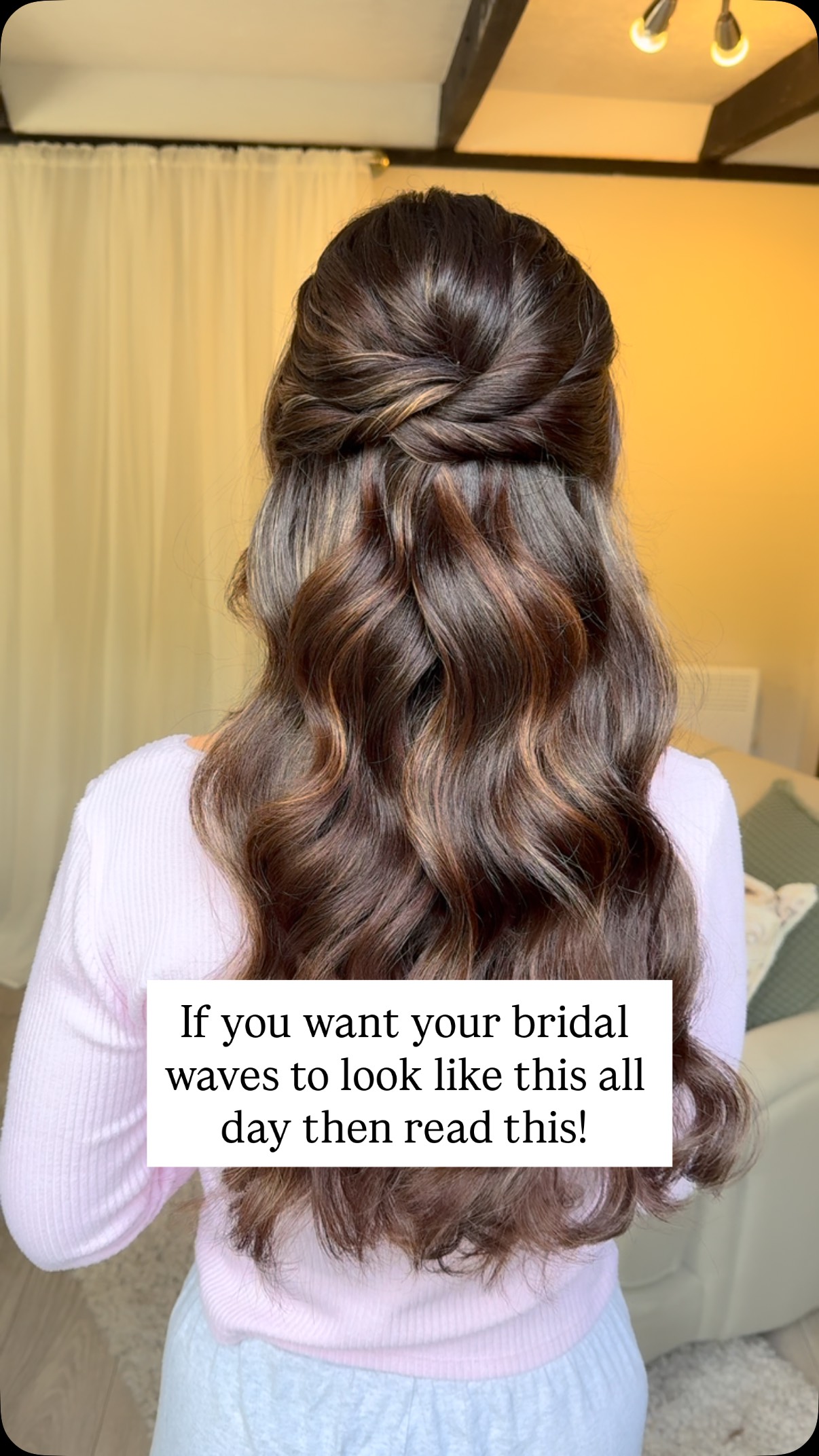 The dreamiest half up half down for Georgie at her trial 💌
If you want your bridal waves to last, start as you mean to go on! 💇🏽♀️
If you sit down in the chair with kinked slept in a bobble type hair then we’re already off to a bad start.
I always recommend my clients to blowdry smooth their hair the day before the wedding (you don’t have to be a pro but smoothing the hair follicles from wet/damp really helps with the longevity of your waves! 👰🏼
If you’re a frizzy haired girly and you’ve been a bride of mine you’ll of heard me harp on about Brazilian blowdrys! But honestly - from one frizzy girl to another I cannot recommend enough! It literally eliminates frizz! (Tried and tested)
@hair_by_allie_x CANNOT RECOMMEND ENOUGH! 🫶🏼
Alternatively - a bit of @colorwowhair DREAM COAT should do the trick. Does what it says on the tin! 🫶🏼
Lastly - you’ll have untold amount of guests hug you and put their arms all over your lovely waves / you’ll be dancing and getting hot / you might be outside in the elements for photos or drinks etc so I ALWAYS recommend tasking one of your bridesmaids with wide tooth comb watch! A quick brush through with a wide tooth comb will help keep your waves together and give them a complete re-fresh! 💌
with smooth hair — either a Brazilian blowdry or a mist of @colorwowhair Dream Coat the night before. Then use a wide-tooth comb on the day to keep it soft + glossy without pulling out the curl 🤍
#hairfordays #dreambridalhair #bridalhairprep
