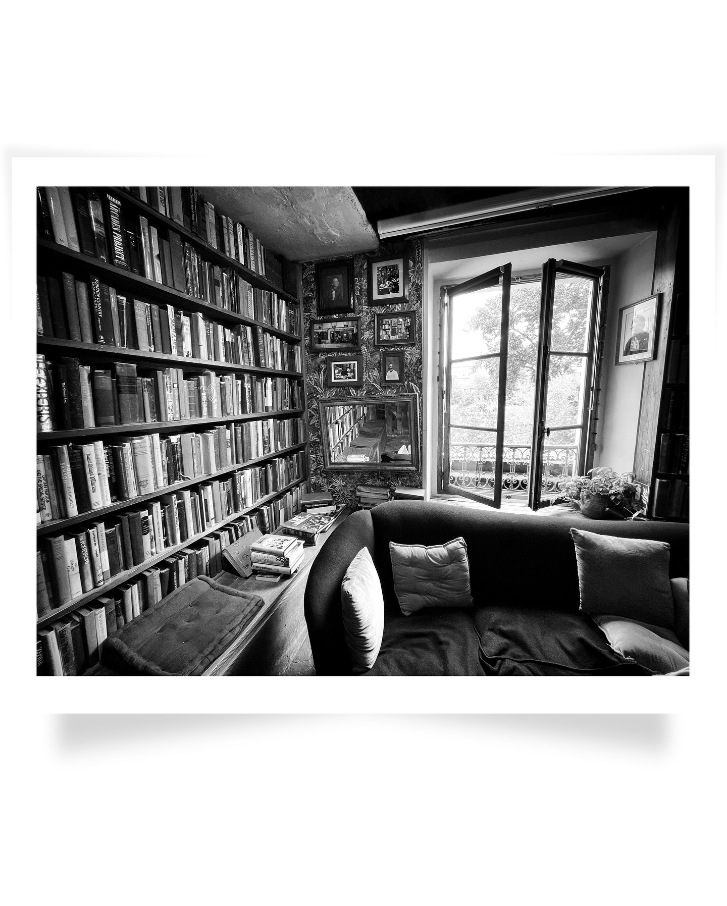 I rediscovered this photo of what I call ‘A Writer’s Sanctuary’ taken at Shakespeare and Company in Paris, and it just totally hit me with that cozy vibe again. So, on a total whim, I decided to blow it up and frame it for my last show.
To my total surprise and delight, three different people felt the exact same way and now have this cozy little scene hanging on their walls. I’m honestly dying to print a massive one for my own place - just need to add a few more walls first. It’s an ongoing problem!
It looks absolutely fab in a white frame btw. If you need a little Parisian book-nook comfort on your wall, you can find the print on my site.