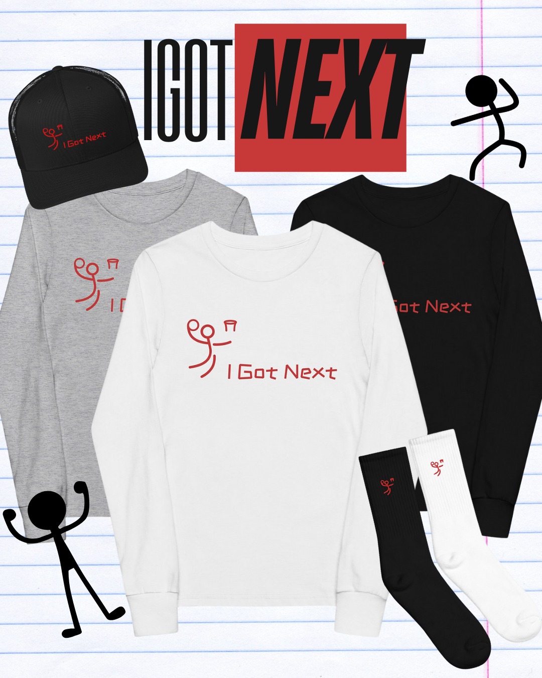 Wanna keep it simple? We got you! IGOTNEXT is focused on delivering high quality apparel for all ballers. It's as simple as drawing a stickman!
Show the court what you're all about with the Stix collection featuring accessories and youth apparel.
Check us out at igotnextinc.com!
#basketball#ballers#smallbusiness#ballislife#nba