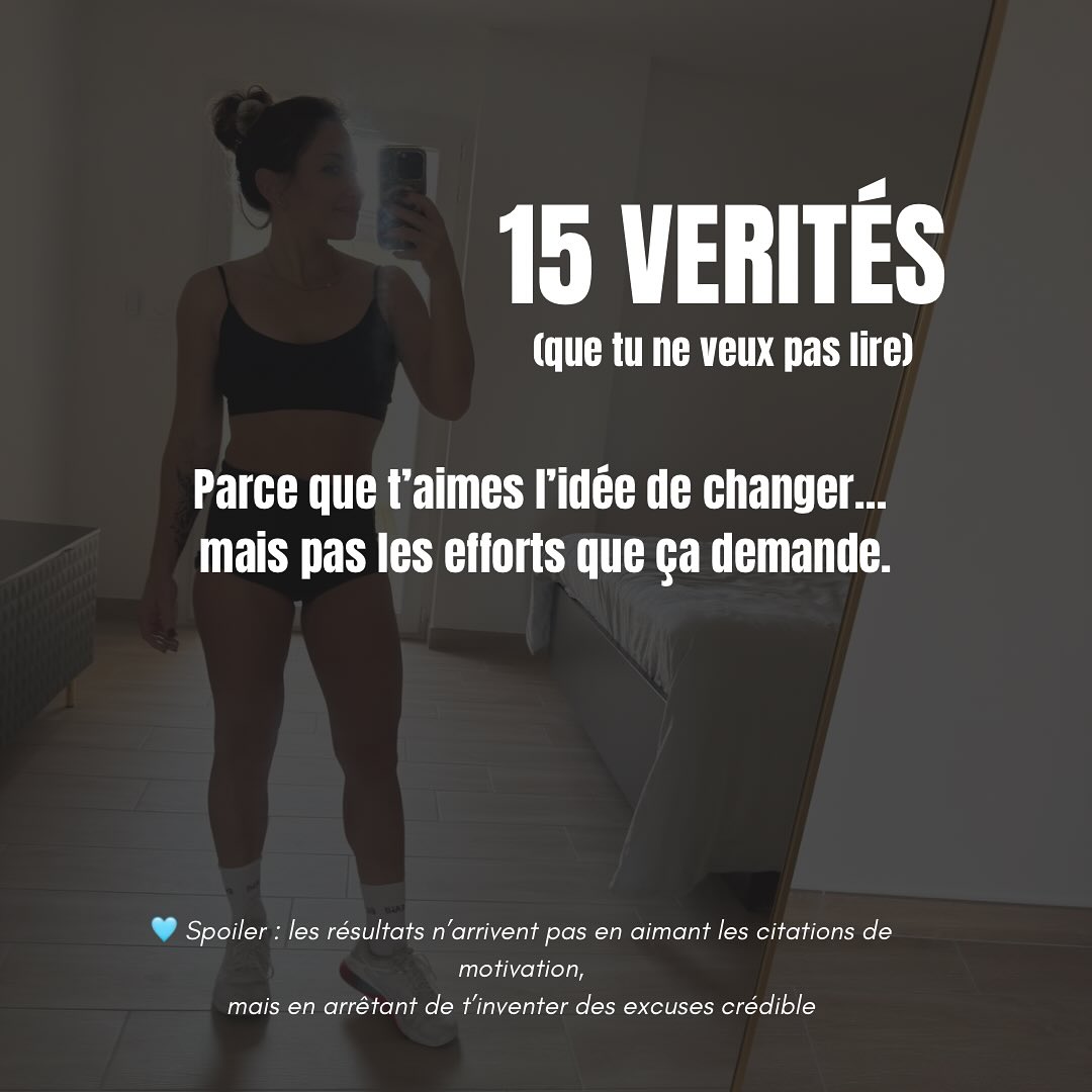 Ce post n’est pas là pour plaire.
Il est là pour remettre un peu les pendules à l’heure.
Parce qu’à force de se raconter qu’on “fera mieux demain”,
on finit par s’endormir dans une vie qu’on ne veut plus.
.
C’est facile de dire qu’on veut changer.
Ce qui l’est moins, c’est d’admettre qu’on s’en empêche soi-même.