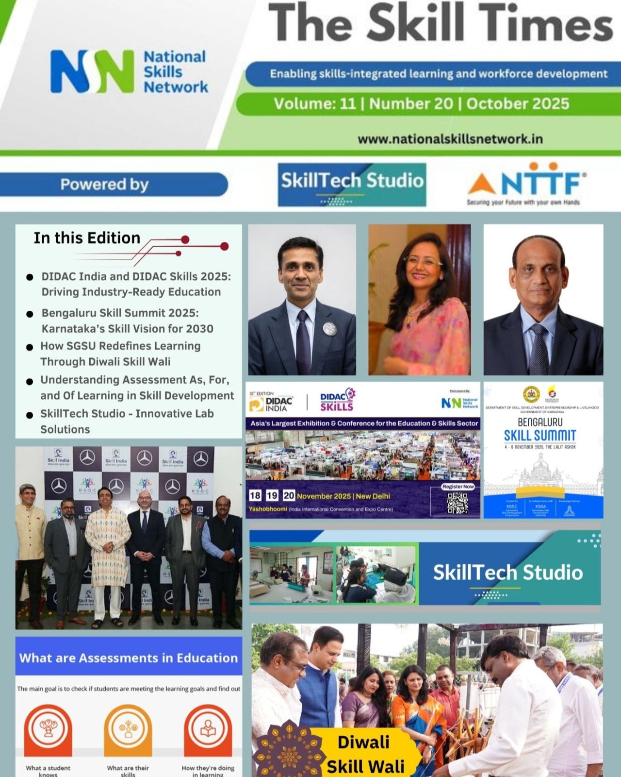 October recap: A month of innovation, collaboration, and skill development!
From Design Skills and Careers in the Creative Economy to the AI Literacy Mission launched by AISECT, October was a month that celebrated creativity, technology, and purpose in skill development and education.
We also explored insights from DIDAC India 2025, where innovation meets education, and discussed how Bengaluru Skill Summit 2025 is shaping Karnataka’s skill vision for 2030. Initiatives like SGSU’s Diwali Skill Wali and SkillTech Studio’s innovative lab solutions added a festive and futuristic touch to learning!
Catch up on both October editions of The Skill Times and stay updated with stories driving India’s skilling transformation 👇
The Skill Times – October 01 Edition:
https://sendy.nationalskillsnetwork.in//w/1gvEmkc2fkWWQJ4aG2763TTg
The Skill Times – October 02 Edition:
https://sendy.nationalskillsnetwork.in//w/4XSHFW1lWMMZRrDhh2RpmQ
#SkillDevelopment #Education #TheSkillTimes #FutureSkills #SkillIndia #Employability #DIDACIndia #BengaluruSkillSummit #AISECT #SGSU #NSN October recap: A month of innovation, collaboration, and skill development!
From Design Skills and Careers in the Creative Economy to the AI Literacy Mission launched by AISECT, October was a month that celebrated creativity, technology, and purpose in skill development and education.
We also explored insights from DIDAC India 2025, where innovation meets education, and discussed how Bengaluru Skill Summit 2025 is shaping Karnataka’s skill vision for 2030. Initiatives like SGSU’s Diwali Skill Wali and SkillTech Studio’s innovative lab solutions added a festive and futuristic touch to learning!
Catch up on both October editions of The Skill Times and stay updated with stories driving India’s skilling transformation 👇
The Skill Times – October 01 Edition:
https://sendy.nationalskillsnetwork.in//w/1gvEmkc2fkWWQJ4aG2763TTg
The Skill Times – October 02 Edition:
https://sendy.nationalskillsnetwork.in//w/4XSHFW1lWMMZRrDhh2RpmQ
#SkillDevelopment #Education #TheSkillTimes #FutureSkills #SkillIndia #Employability #DIDACIndia #BengaluruSkillSummit #AISECT #SGSU #NSN