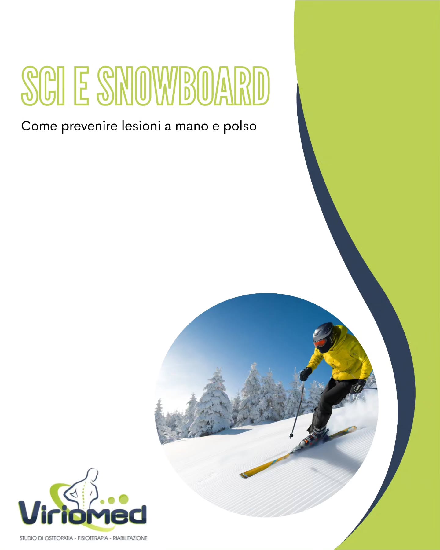 La mano è un distretto anatomico complesso che ospita 27 ossa, accompagnate da numerosi legamenti, muscoli, tendini e articolazioni; il tutto è confinato in uno spazio relativamente limitato che va dal polso alla punta delle dita.
Queste strutture, altamente specializzate ma estremamente delicate, richiedono particolare attenzione per preservarne la salute, sia nella vita quotidiana che, ancor di più, durante la stagione invernale con la pratica di sport come lo sci e lo snowboard, i quali possono costituire un evidente rischio per le mani.
Viriomed
📍 Strada comunale per San Gregorio, Loc. Mannella (VV)
📞 3206775566
📧 viriomed@libero.it
🌐 www.viriomed.it
#viriomed #fisioterapia #osteopatia #riabilitazione #posturologia #terapia #tecar #fisiotone #powershape #cryotshock #ondadurto #osteopata #ginnasticaposturale #linfodrenaggio #posturale #dimagrimento #dimagrimentolocalocalizzato #rimodellamentocorpo #tonificazione #vibovalentia #calabria #sangregoriodippona #vibomarina