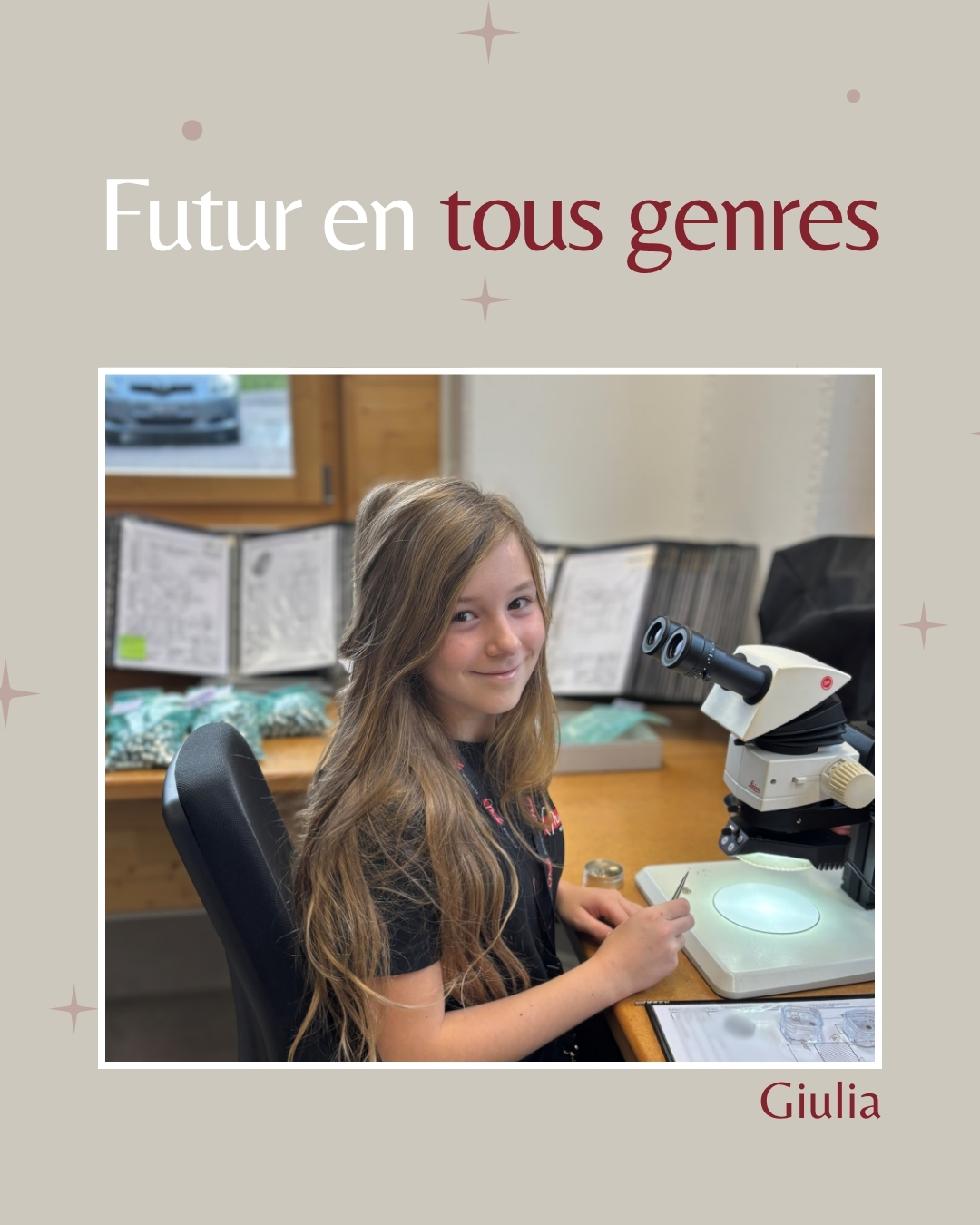 Aujourd’hui, nous avons eu le plaisir d’accueillir Giulia chez Minder Micro Tec SA ! 🌟
Curieuse et pleine d’entrain, elle s’est intéressée à nos différentes activités et a pu observer de près la précision et le savoir-faire qui font notre quotidien. ⚙🔬
Une belle expérience de découverte et de partage. ✨
#mindermicrotec #découverte #futurentousgenres