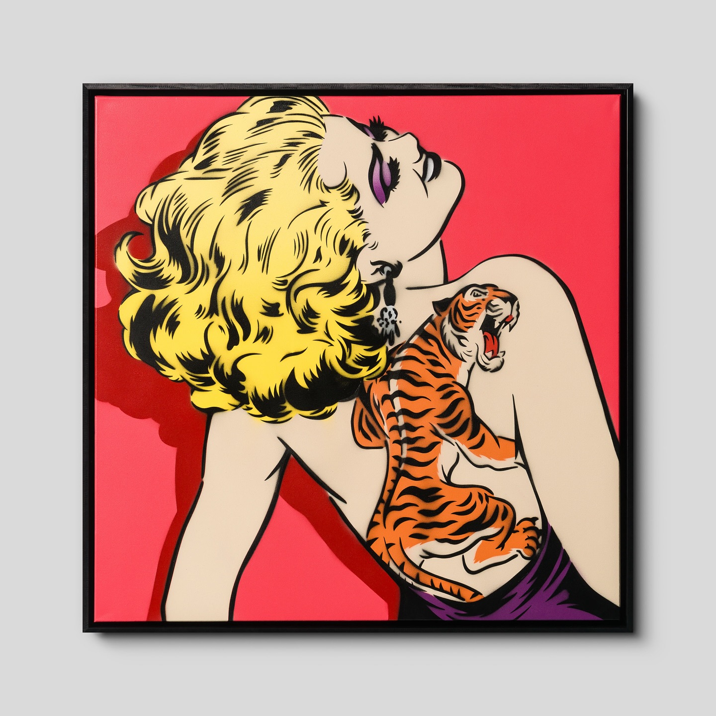 She wears her strength on her skin - fierce, graceful and untamed. A symbol of power, passion and protection. This piece celebrates women and their ability to balance beauty and power. 🐅💁♀️ available through @castlefineart
#art #painting #popart #stencil #stencilart #stencils #artist