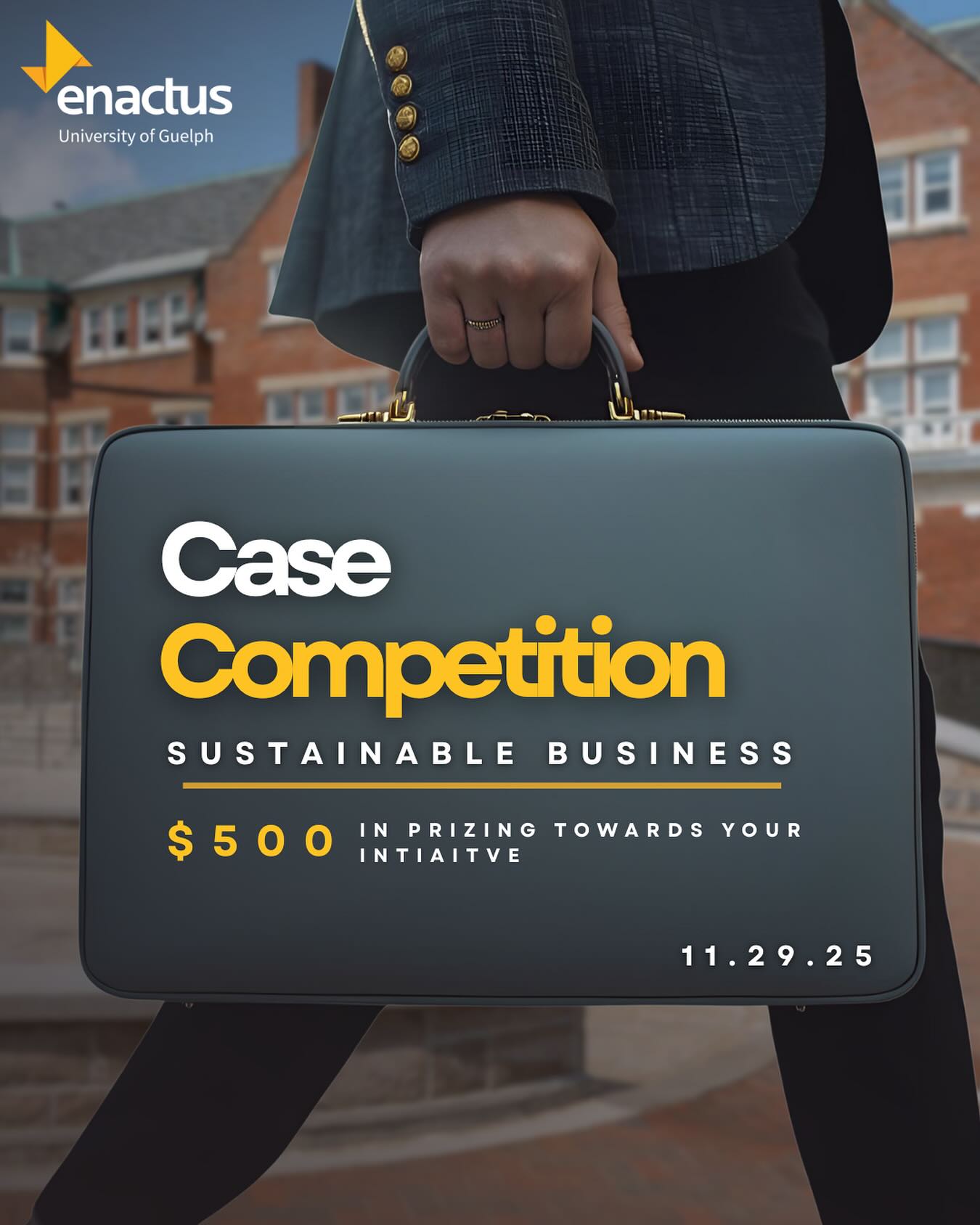 Introducing The Enactus Guelph’s Sustainable Innovation Case Competition 🌱
📅 November 29th | 9:00 AM – 2:00 PM
📍 University of Guelph
Are you ready to make real impact in your community? Join us for EcoPitch: Enactus Guelph’s Sustainable Innovation Case Competition, where creativity, entrepreneurship, and sustainability collide!
Work in teams of 1–4 to pitch a project or idea that drives positive change within the Guelph community. Whether it’s a new concept or an existing initiative, this is your chance to turn ideas into action.
What’s Included:
• Entrepreneurial workshop to refine your ideas
• Free professional headshots
• Complimentary lunch
• $500 grand prize + chance to represent Enactus at Regionals & Nationals
Don’t miss this opportunity to innovate for impact and connect with changemakers.
👉 Sign up now through the link in our bio!
#enactus #enactusguelph #enactuscanada #uofg #uofguelph #universityofguelph #sustainability