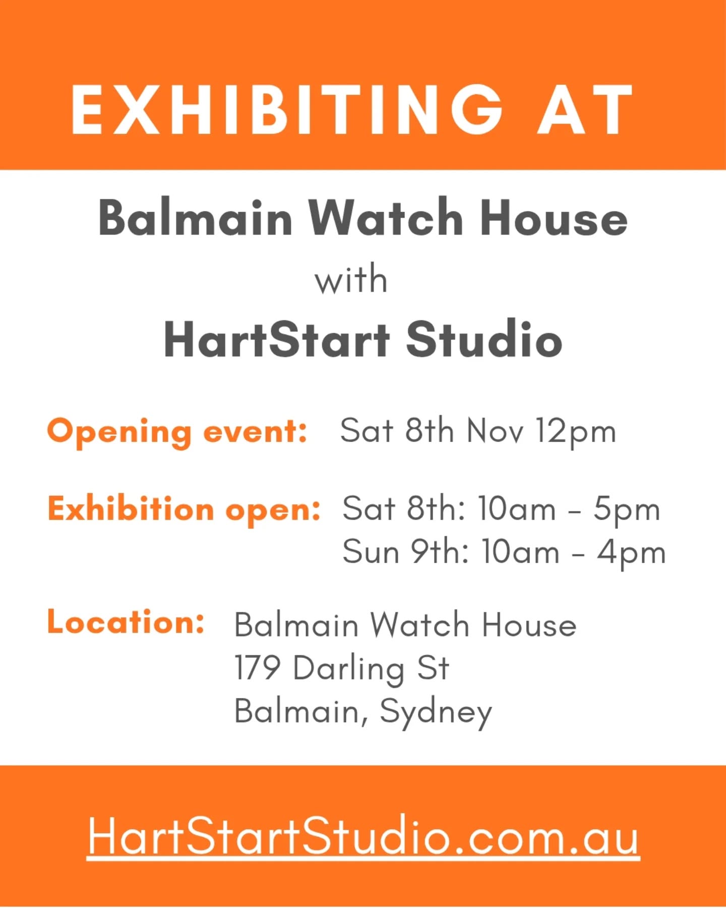 Another November weekend, another exhibition! This weekend I've got six pieces showing in the annual HartStart exhibition at The Balmain Watch House, an historic building in Balmain Sydney.