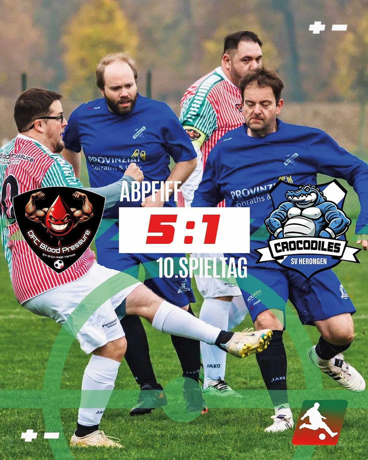 Abpfiff in Geldern!
•
Im Niederrhein Derby zwischen den @dfc_blood_pressure und den @crocodiles_herongen setzten die Hausherren ein Ausrufezeichen und besiegen die Gäste mit 5:1.