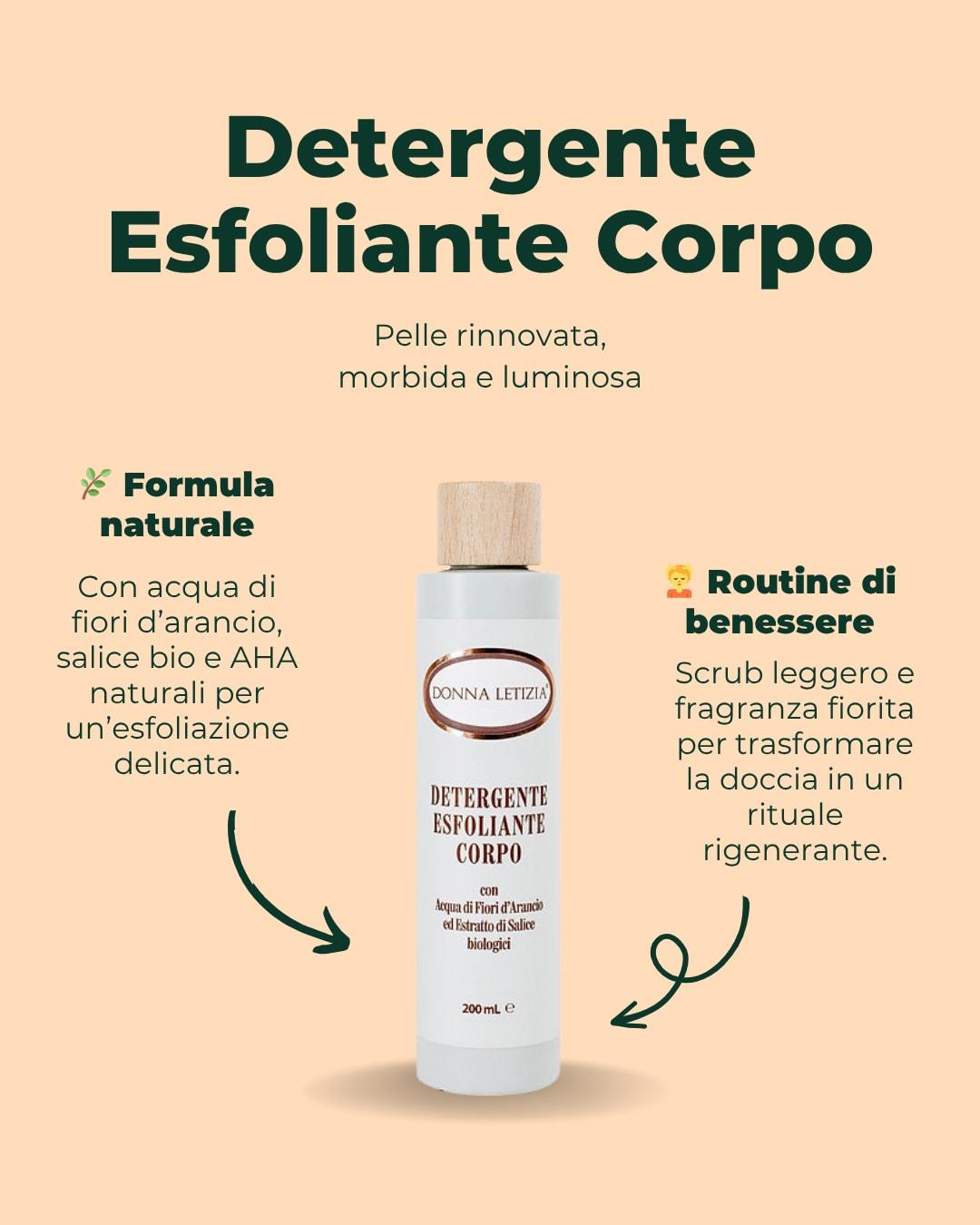 🌸 Rinnova la tua pelle con dolcezza naturale. 🌿
Il Detergente Esfoliante Corpo Donna Letizia è la coccola ideale per una pelle liscia, setosa e luminosa.
Grazie alla sua formula con acqua di fiori d’arancio, estratto di salice bio e un mix di AHA naturali, rimuove delicatamente le cellule morte, stimolando il naturale rinnovamento cutaneo.
La sua texture cremosa e il profumo floreale trasformano ogni doccia in un rituale di benessere e freschezza. ✨
💚 96,4% ingredienti di origine naturale
💚 Certifi cato AIAB
💚 Made in Italy
📍 Dalle Terre di Toscana, con amore.
🛒 Scoprilo su www.donnaletiziashop.com
#DonnaLetizia #CosmesiNaturale #EsfolianteCorpo #PelleSetosa #SkincareRoutine #BenessereNaturale #MadeInItaly