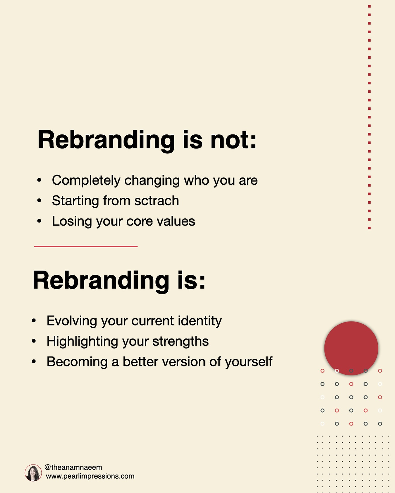 I used to think rebranding was only for businesses that were “broken.”
But the truth is—most brands don’t outgrow their vision. They outgrow their identity.
If your brand no longer reflects who you are, what you offer, or the level of clients you want to attract, it’s a sign you’re evolving… not failing.
Rebranding is the moment you realign your visuals, messaging, and presence with the version of you that’s finally ready to be seen.
And if you’re feeling unsure about where to start or what your brand actually needs, I created something to make this easier.