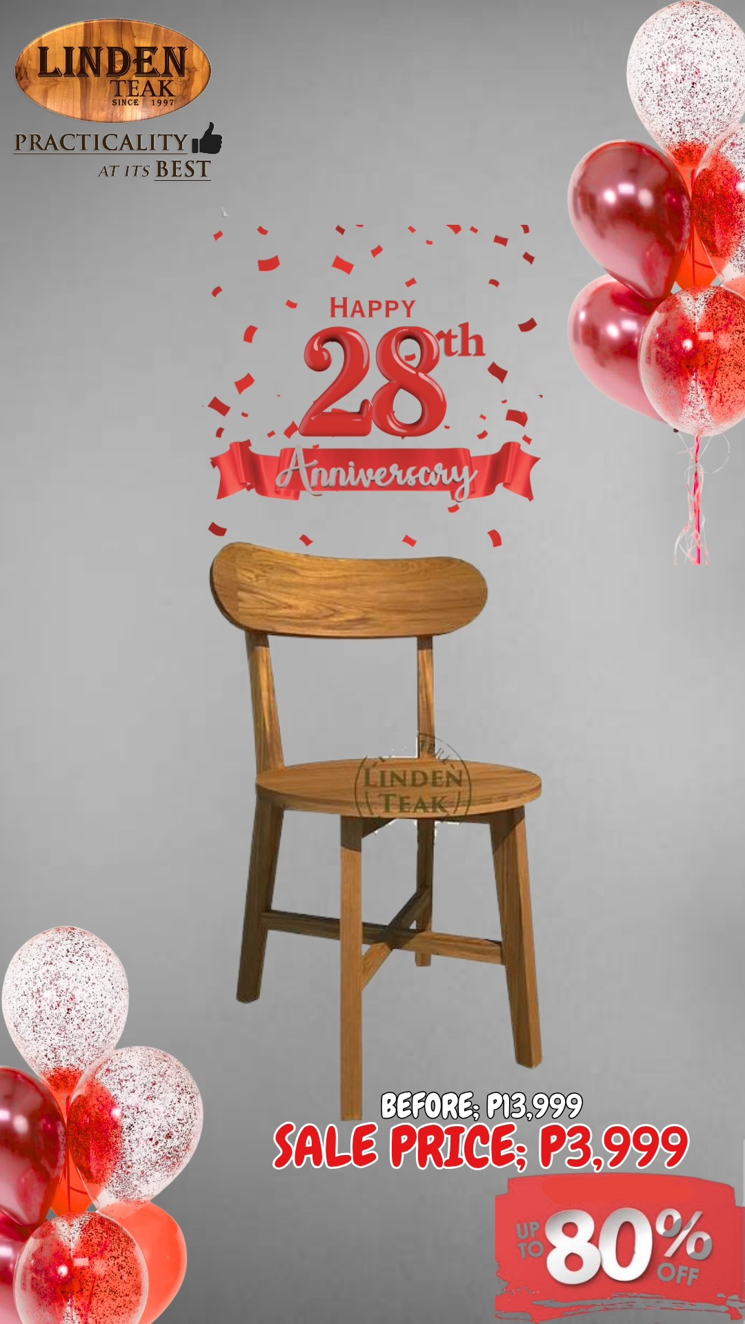 🎉 Celebrating Our 28th Anniversary!
This month only, enjoy up to 80%OFF on select items—our biggest savings of the year! Plus, get 0% interest for up to 12 months on selected purchases.
🪑 We also offer free design consultations and 3D drawings for customized furniture, along with free delivery in select areas.
📍 Visit our stores to explore over 500 actual ITEMS on display, or browse online at www.lindenteakfurniture.com.