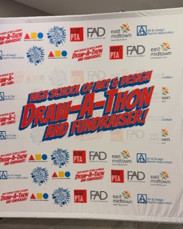 Draw-A-Thon was a success! Artist from all over grabbed their sketchbooks, pencils, tablets and pens and joined us for a fantastic day of non-stop creativity and artistic fun. Folks unleashed their imagination, supported a great cause, and connected with fellow artist. Thank you to the Alumni Association for putting together such an amazing event and our PTA for assisting. Thank you to FAD and The East Midtown Partnership!