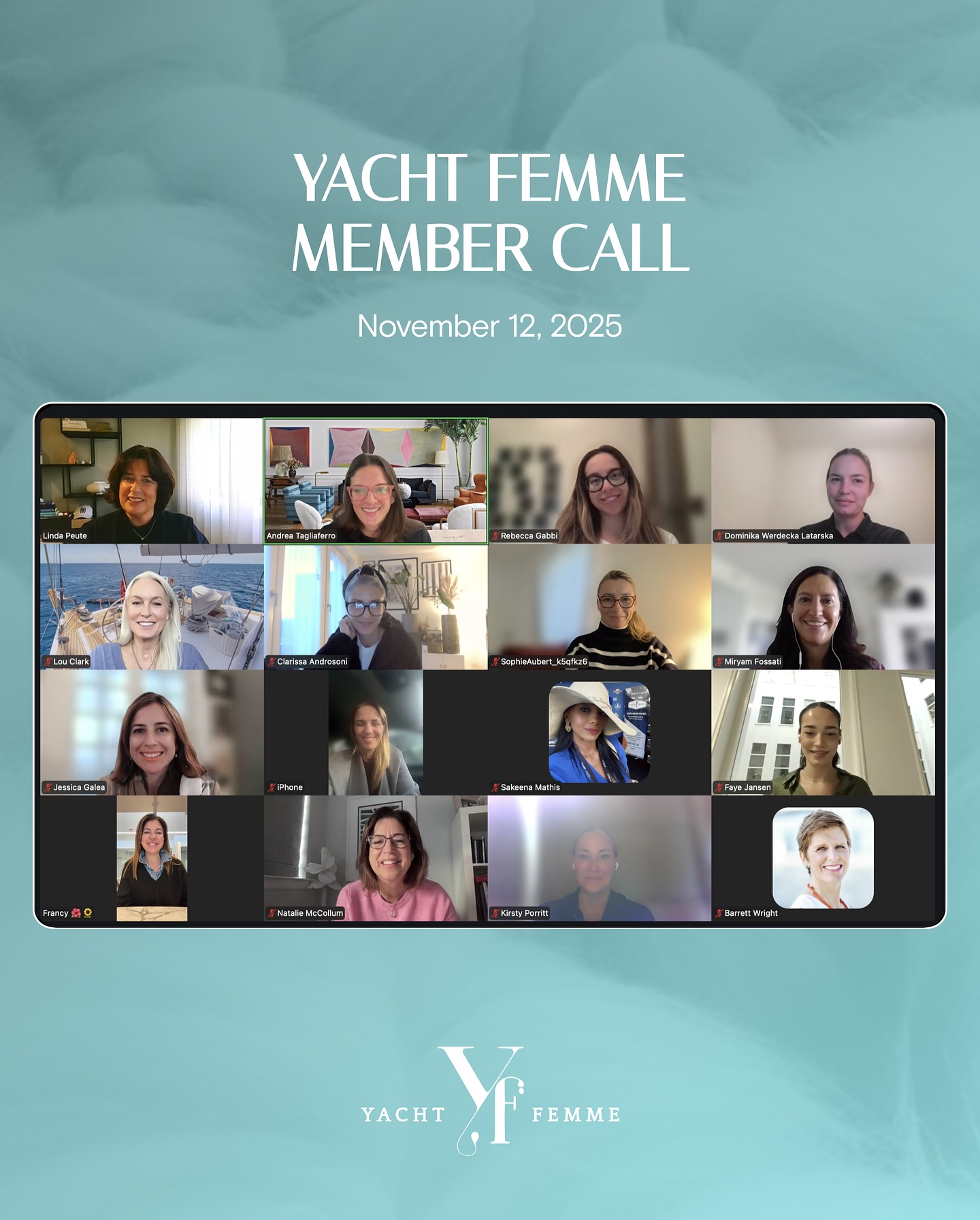 November call! ❤️
We love these monthly catch-ups — it’s always great to welcome new members and hear about all the exciting events our community is part of!
This week, some of our members are attending the Explorer Summit in Monaco, and next week many will be at @metstrade and @thesuperyachtforum . From exhibiting and speaking on panels to hosting major company events, our members are everywhere!
Can’t wait to see you all in Amsterdam in just a few days! 🇳🇱✨!