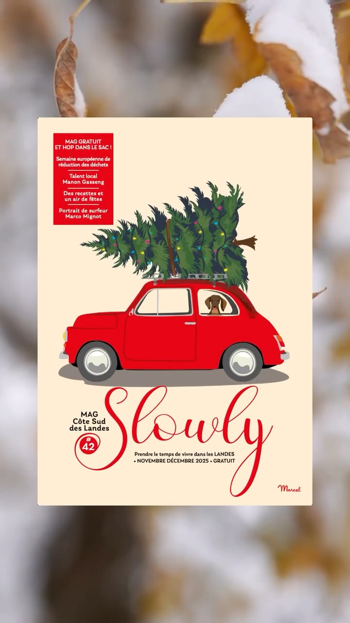 ✨ Slowly Côte #42 – Douceur d’hiver ✨
Tandis que les pins se parent de reflets dorés et que l’air se fait plus frais, Slowly Côte revient avec un nouveau numéro plein de douceur. Entre escapades hivernales, adresses réconfortantes et inspirations pour les fêtes, cette édition célèbre tout ce que l’hiver a de plus chaleureux.
Avec en couverture la superbe illustration signée Marcel Travel Poster @marcel_travelposters ce numéro invite à ralentir, à savourer les petits plaisirs de saison et à (re)découvrir les savoir-faire locaux et savourer la magie de fin d’année ✨
Un numéro à feuilleter bien au chaud, plaid sur les genoux, pour célébrer la beauté simple du moment présent.
Photos : @nils_baranx et audreynoirot
Rédacteurs : Caroline Bouchet et Renan Mazéas
Montage magazine : @by__mans et Sandrine Vialatte
#SlowlyCôte #MarcelTravelPoster #HiverSlowly #TalentsLocaux #MagieDeNoël #marceltravelposters #slowlymag #sudouestfrance #landes
