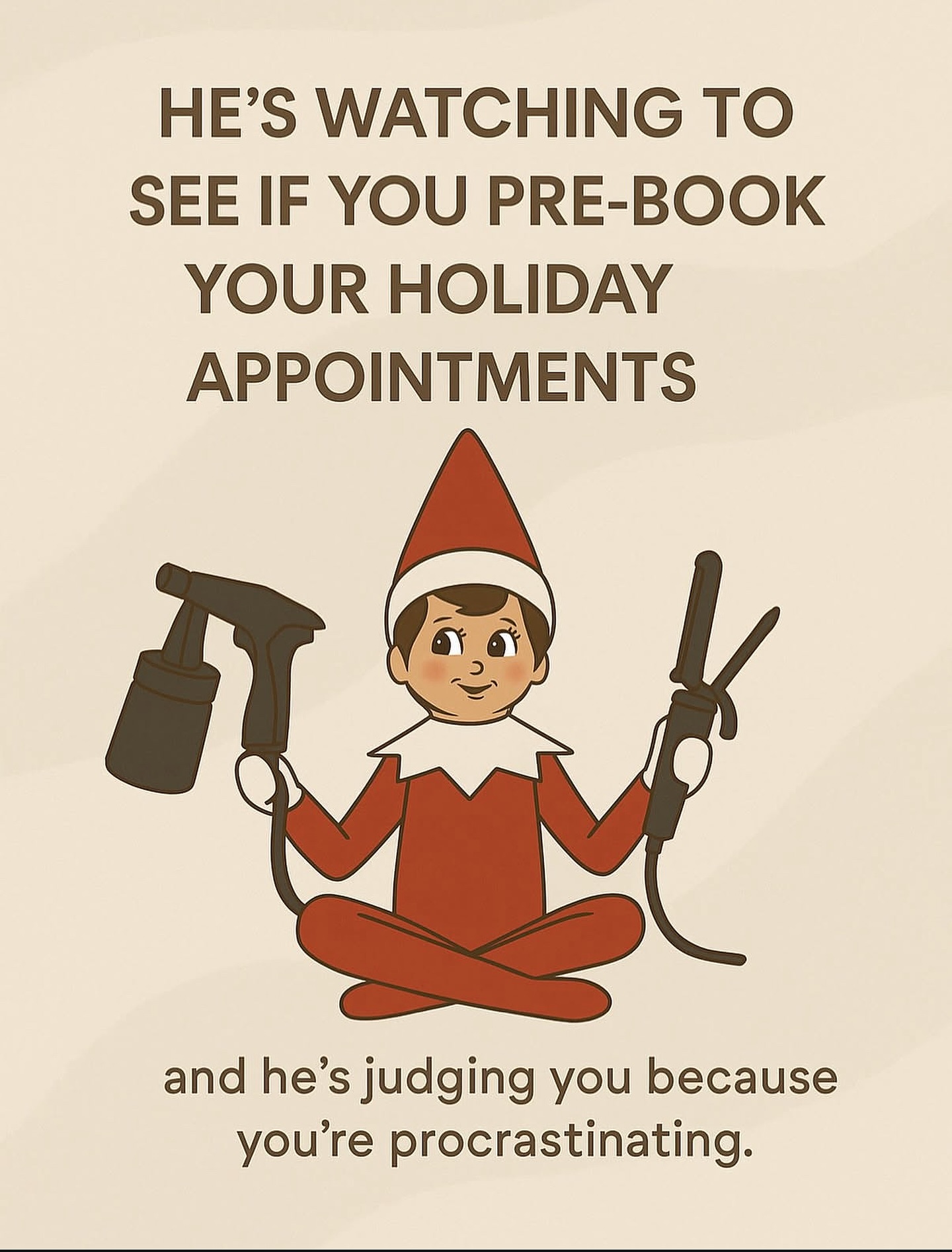 Count down is on! 🗓️
December is our busiest time of the year, if you haven’t pre booked, space is limited.
We have expanded our hours of operation to accommodate everyone’s busy schedule, again space is limited.
Give us a call or pre book online;
204-477-9723