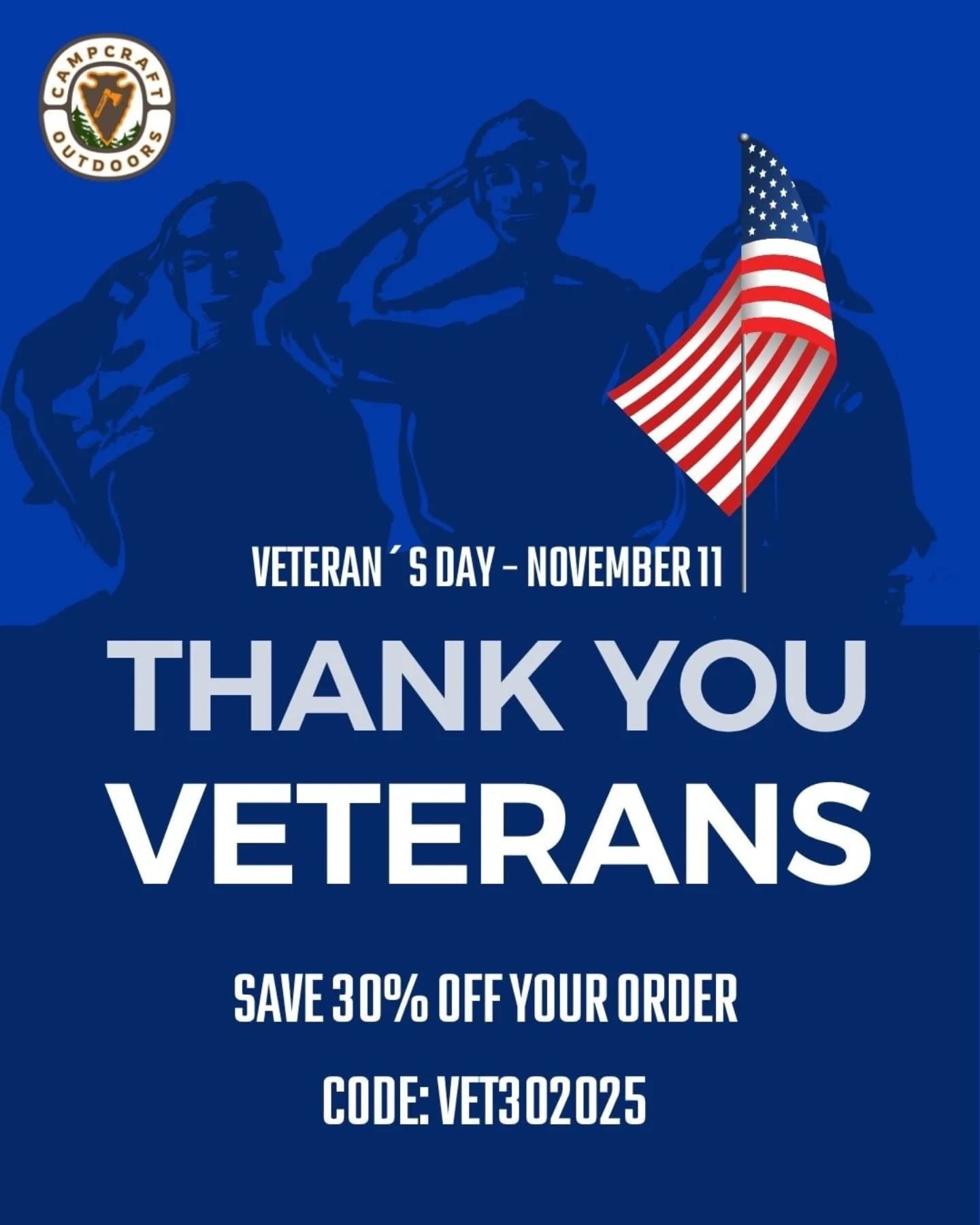 Thank you Veterans! We appreciate your service and support of the Nation. 🇺🇲
Save 30% on orders with code VET302025- valid now until midnight Veterans Day.