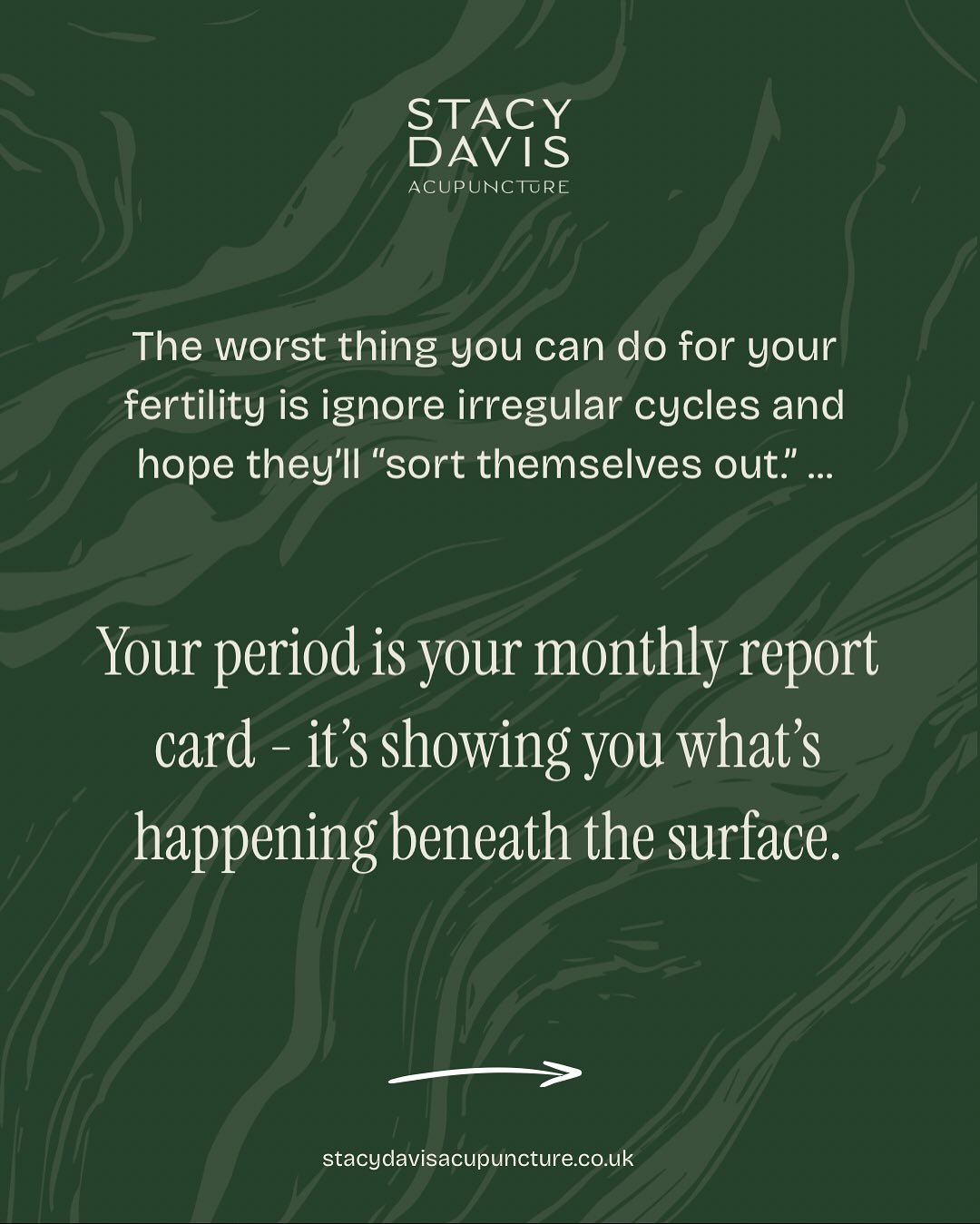 The worst thing you can do for your fertility is ignore irregular cycles and hope they’ll “sort themselves out.”
Your period is your body’s monthly report card and irregularity is your hormones asking for attention.
Cycles that are too short, too long or inconsistent often reflect what’s happening beneath the surface: stress, thyroid shifts, nutrient gaps or hormone imbalances that need gentle support.
When you regulate your cycle, you’re not just making it predictable - you’re improving egg quality, ovulation and implantation potential.
Acupuncture and lifestyle shifts can help re-establish that rhythm naturally by:
✔️ Improving blood flow
✔️ Calming the nervous system
✔️ Restoring balance in your hormones
If your cycle feels all over the place - I can help. DM me the word SUPPORT and I’ll send you a link for a free 30 mins discovery call.
Sx
#acupuncture #ttc #infertility
