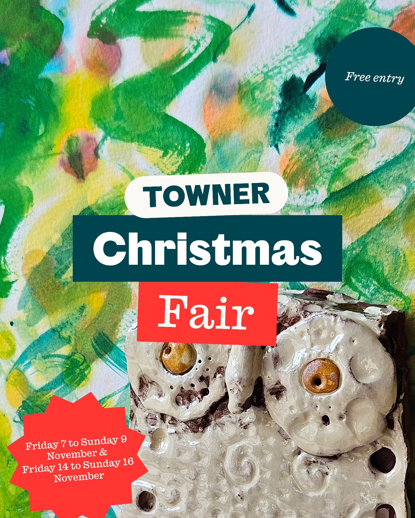 Keep an eye out for the owl wall decorations made by our lovely @inspiresussex group heading to the @townergallery Christmas Fair this weekend
Friday 4 to 7
Saturday 10 to 4
Sunday 10 to 4