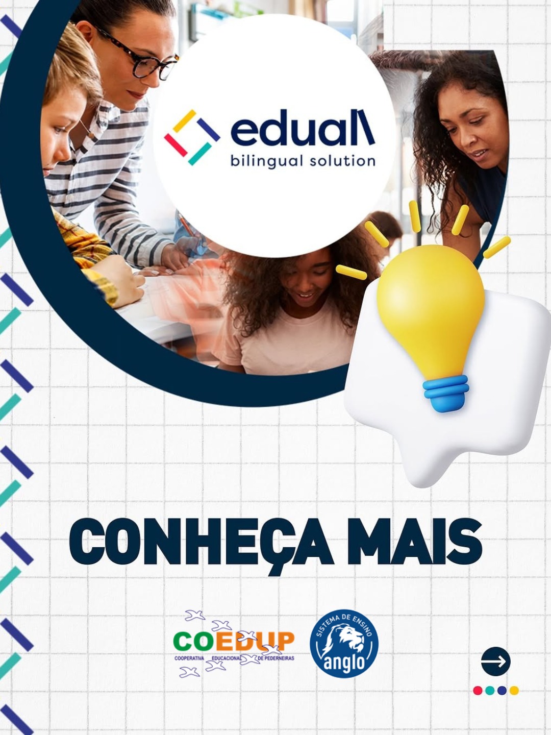 EDUALL: conectando o aluno ao mundo.
Na COEDUP, a partir de 2026, contará com o EDUALL — um programa exclusivo do Sistema Anglo que potencializa o aprendizado de inglês de forma prática, imersiva e significativa.
⠀
- Aulas com áudios e vídeos autênticos
- Situações reais para estimular a conversação
- Projetos integrados à rotina escolar
- Ferramentas digitais para ampliar o repertório
💡 Com o EDUALL, o inglês deixa de ser só uma matéria e se torna parte da vida!
- FALE com nossa equipe pedagógica. AGENDE sua visita pelo link da bio!
Ofereça para sua família a educação sólida do Sistema Anglo com a flexibilidade do Eduall para uma experiência inovadora em programa bilíngue de alta performance.
#coedup #programabilingue #eduall #sistemaanglo #educacaoqueinspira #aprendizadoativo #inglesnapratica #educacaoinovadora #bilinguismo #escolaanglo #aprendizadoimersivo #inglesparavida #educacaodequalidade #anglo2026 #novidadescoedup #educarparaoportunidades