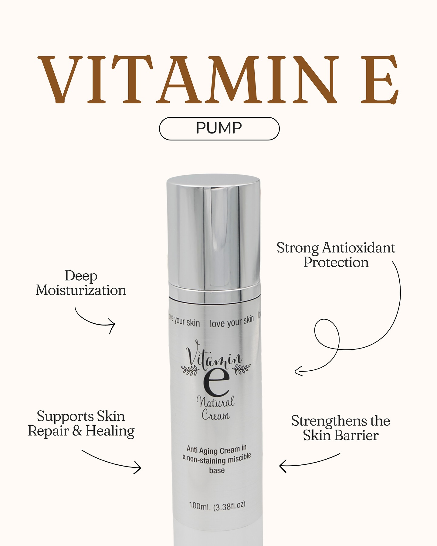 Try our Vitamin E pumps, it offers support with skin repair and strong antioxidant protection ✨
#LoveYourSkinProducts #Beauty #Skincare #VitaminE #SkinEssential #GlowingSkin