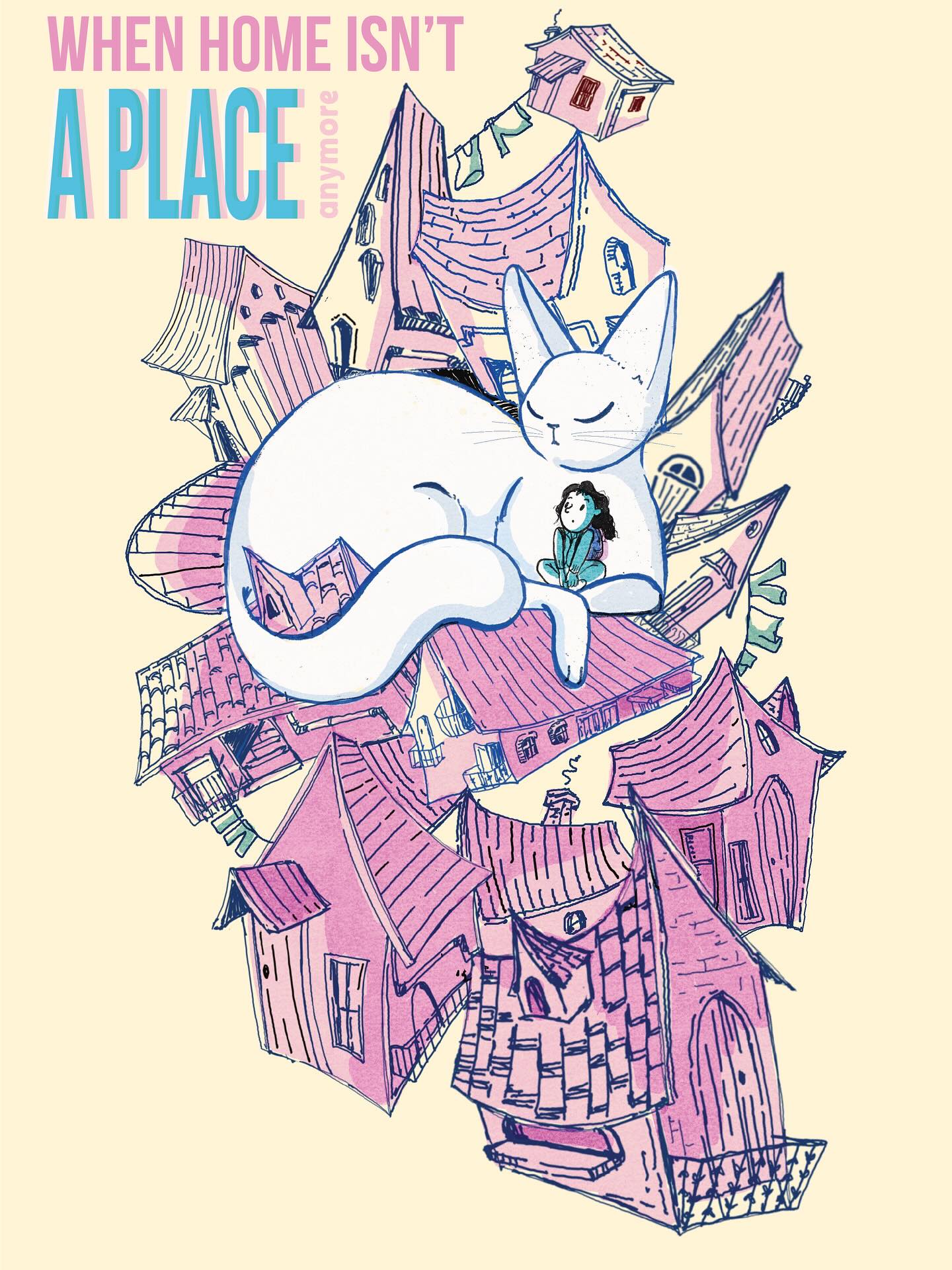 Do you look at animals and feel yourself calming down? Made this piece during a particularly anxious time, when a beautiful cat visited 😌