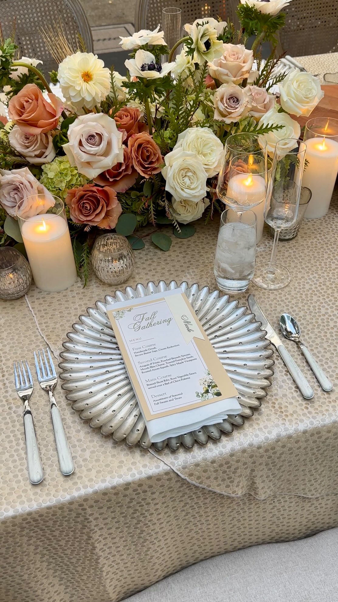 Who says dinner parties have to stay in the dining room? That’s why tents and space heaters exist 😉 A little fall color to warm up your day 🍂🍁🕯️
.
.
.
.
.
Design & Decor: Joe Mineo Creative
Rentals: @eventsourcerental
Catering: @jeffreychrystalcatering_
Tent: @windswept_promotions
#falltablescape #hosting #hostingtips #thanksgivingtablescape #fallcolors #joemineocreative #joemineo #autumntable #dinnerparty