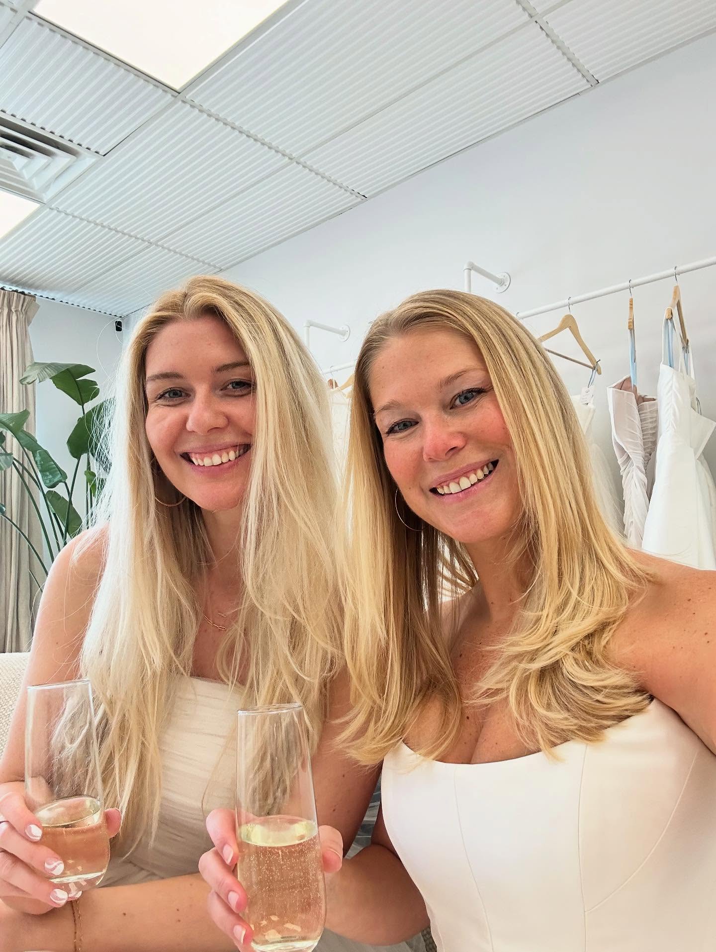 We realized we’ve had some new followers lately so if you’re new here, hi! 👋🏼 We’re Ali & Megan, the blonde duo behind Hamptons Bridal 👯♀️
We opened our shop in March 2025 after years of working retail in the Hamptons (some together, some apart) and decided it was time to create something of our own!
Can’t wait to meet you in person, hopefully surrounded by wedding dresses and champagne 🥂🤍
