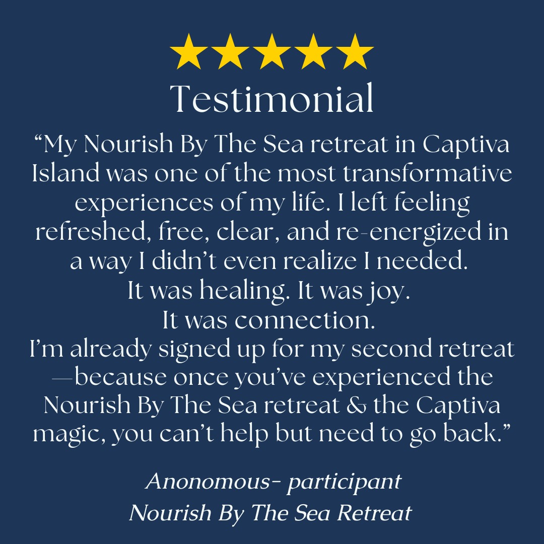 Thinking about The Sea and Soul Retreat next spring on Captiva Island, FL?
Here's a client testimonial from last year's retreat 🎉
Book your retreat call today.
See link in bio or reach out at www.coachingbyro.com
#clientwin #womensretreat #clienttestimonial #seaandsoul #rediscoverme