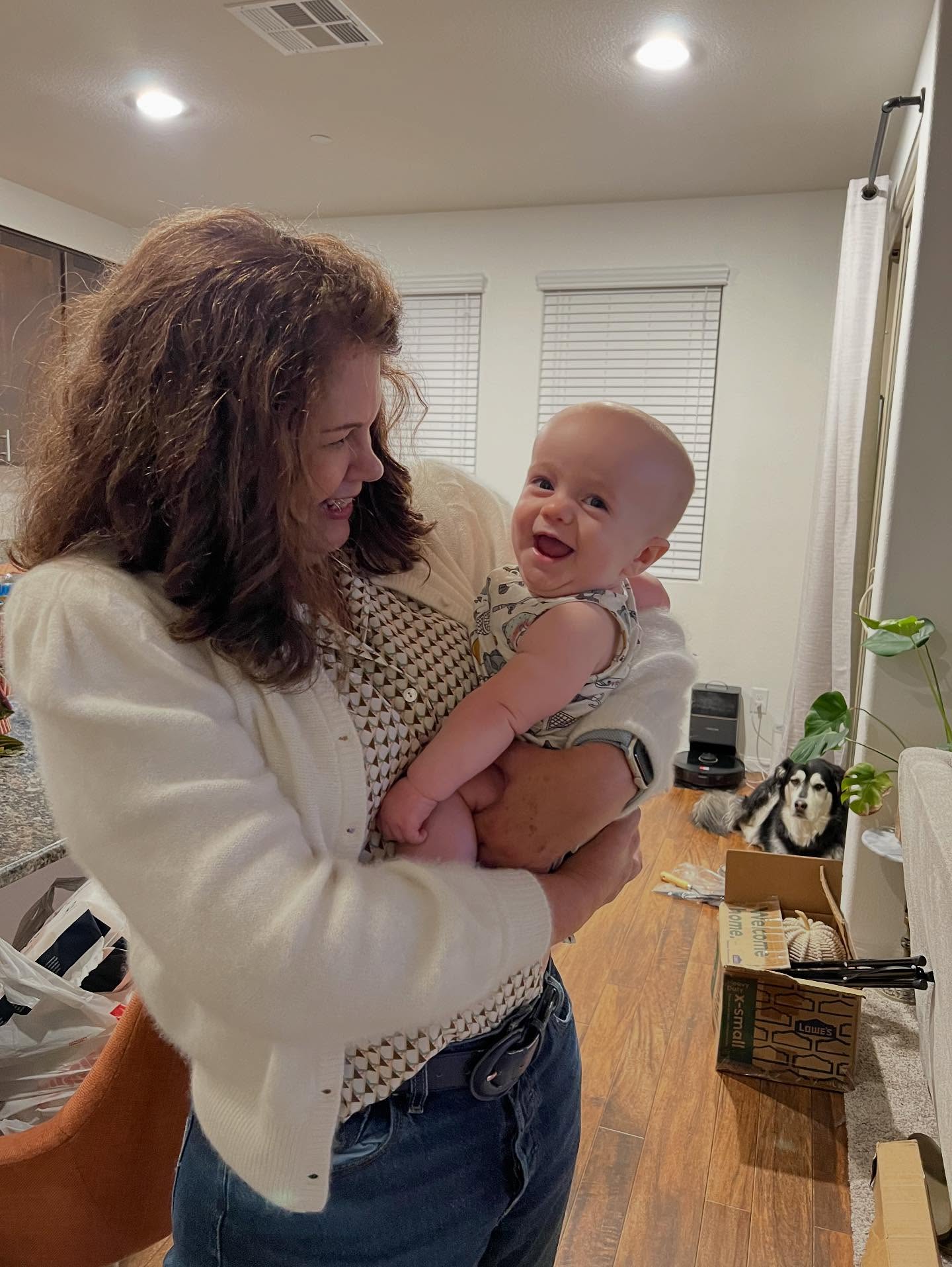 Finley & Grandma. The best reunions. #grandma