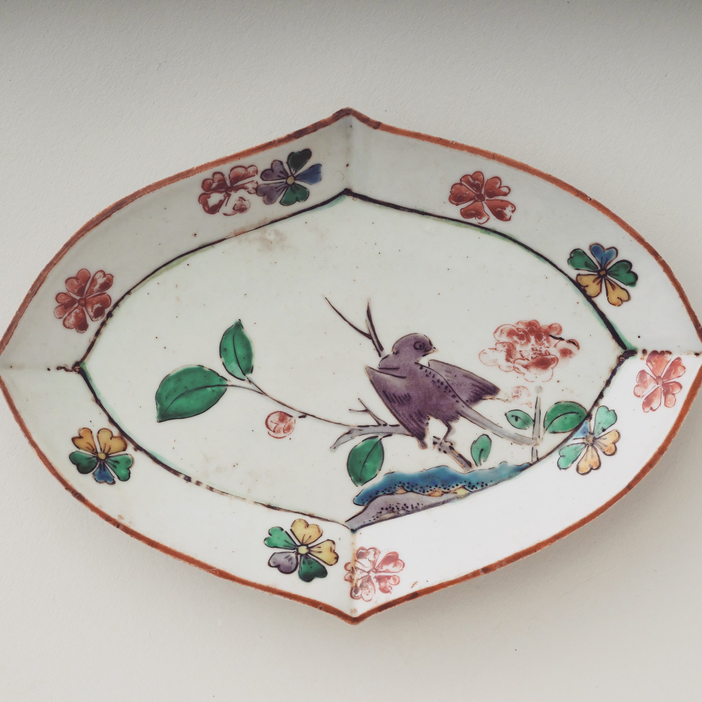 花鳥の図菱形小皿#福井県#福井市美術館#特別展#九谷と再興九谷の世界Ⅱ