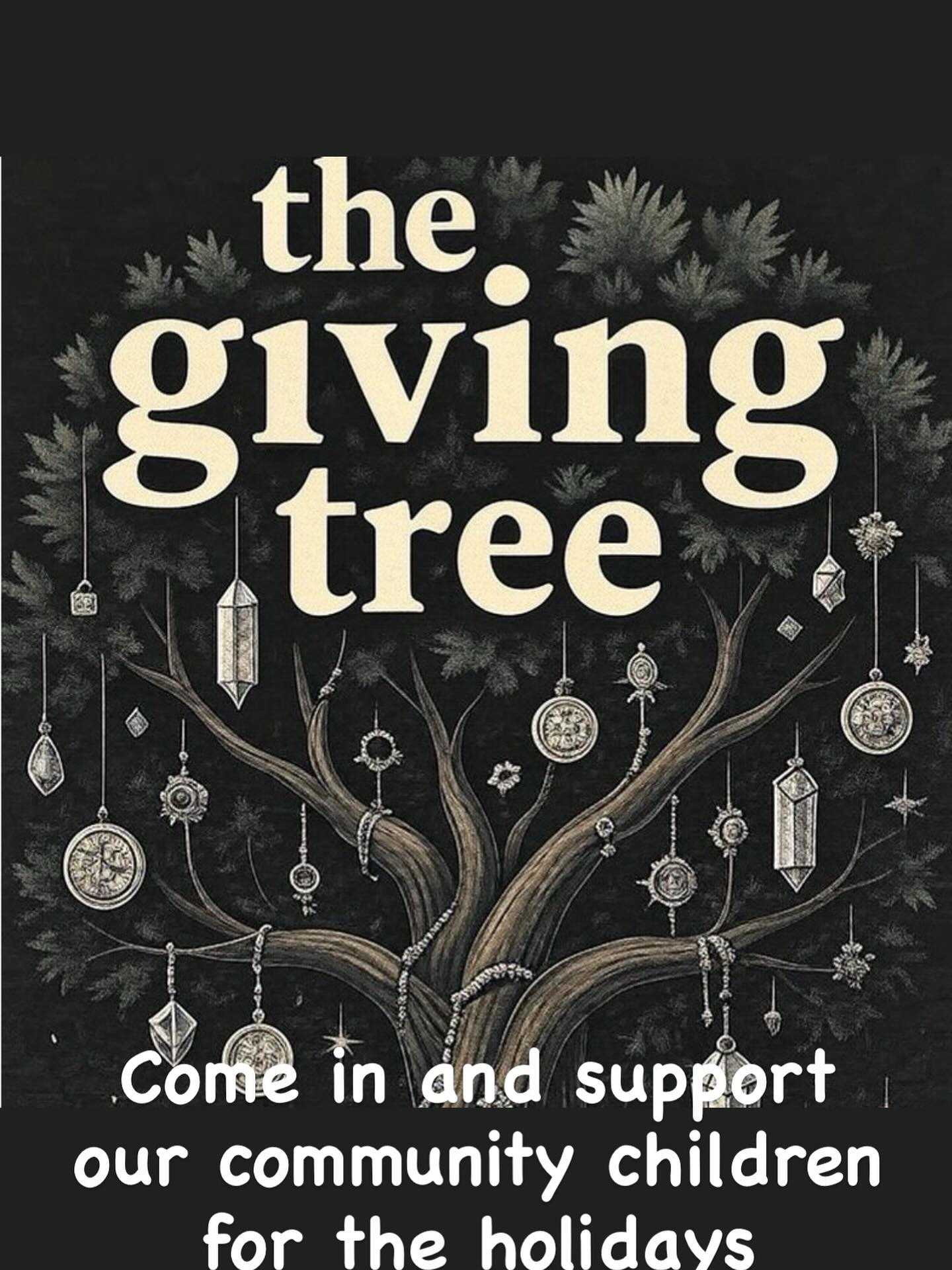 Our giving tree is back, please come in and support.