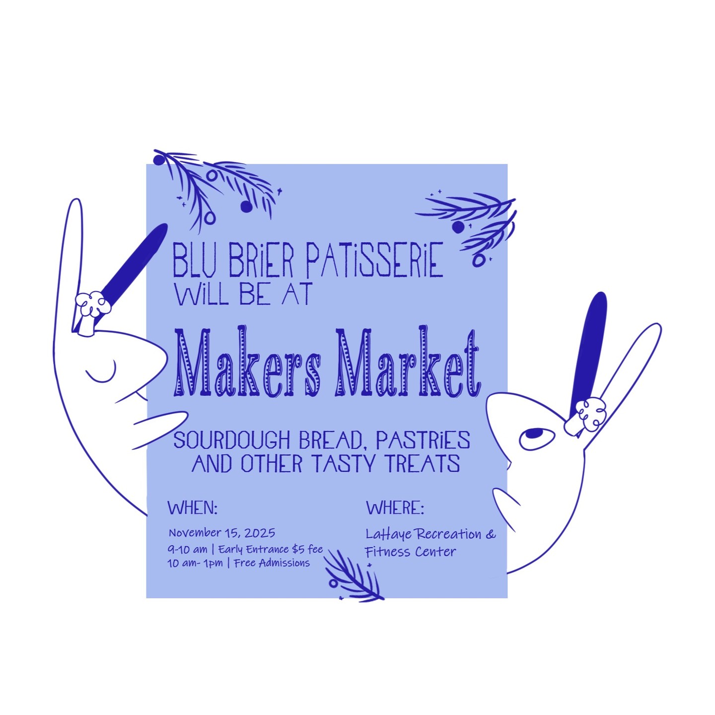 As you are planning your weekend don't forget to make room for sourdough breads and pastries.
We will be at the Makers Market held by @libertyuniversityfacs in the Lahaye Recreation & Fitness Center, November 15, 2025. We cannot wait to see you there ૮꒰˶ᵔ ᵕ ᵔ˶꒱ა
#libertyuniversity #libertyuniversityalumni #makersmarket #libertymakersmarket #LUmakersmarket #sourdough #microbakery #blubrierpatisserie