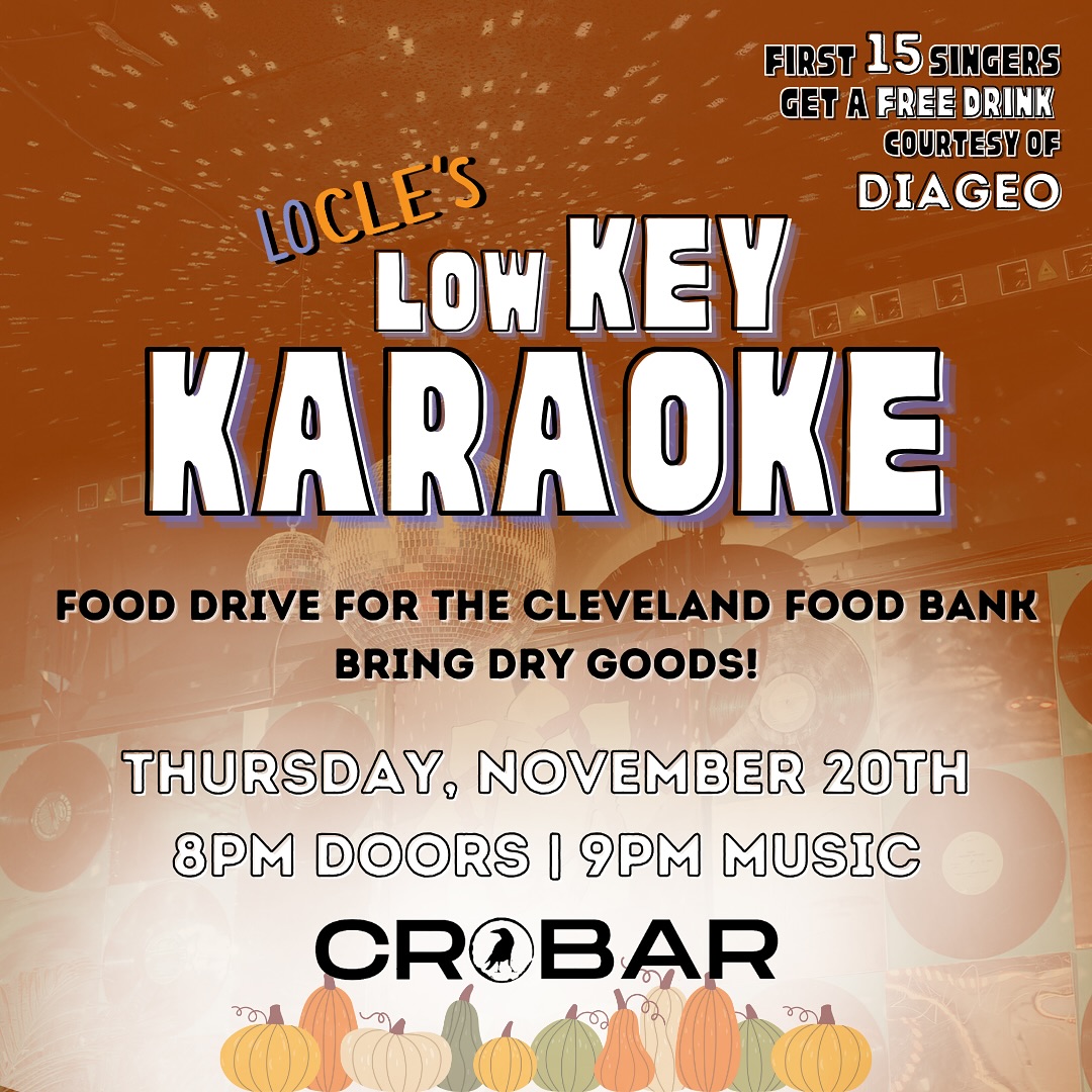 HEY YALL‼️ Since our monthly low key karaoke at @crobar1921 falls on Thanksgiving this year, we’re bumpin it up a week early AND are hosting a food drive for @clefoodbank 🥫❤️
Come sing, share some laughs together and spread a little love🫶 (& dont forget our first 15 performers get a free drink courtesy of our friends at Diageo!🥃)
#cleveland #clevelandmusic #clevelandpodcast #fooddrive #foodbank #clefoodbank #clevelandkaraoke #karaoke