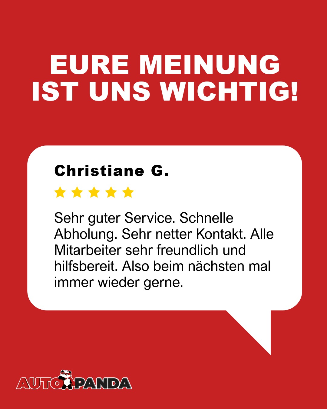 Bei Autopanda steht Kundenzufriedenheit an erster Stelle. 😊
Deshalb hören wir genau hin, was ihr sagt – eure Meinung ist unser Motor! 💬
#Autopanda #Kundenstimmen #Vertrauen #Autoverkauf