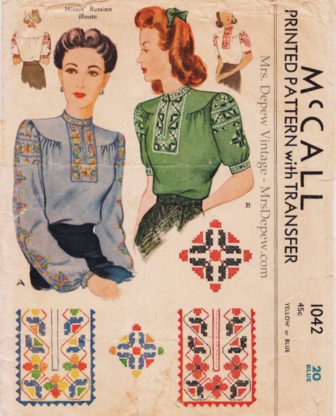 Inspo ✨McCall Peasant blouse patterns 1930s…. Love these, peasant blouses always 🤍