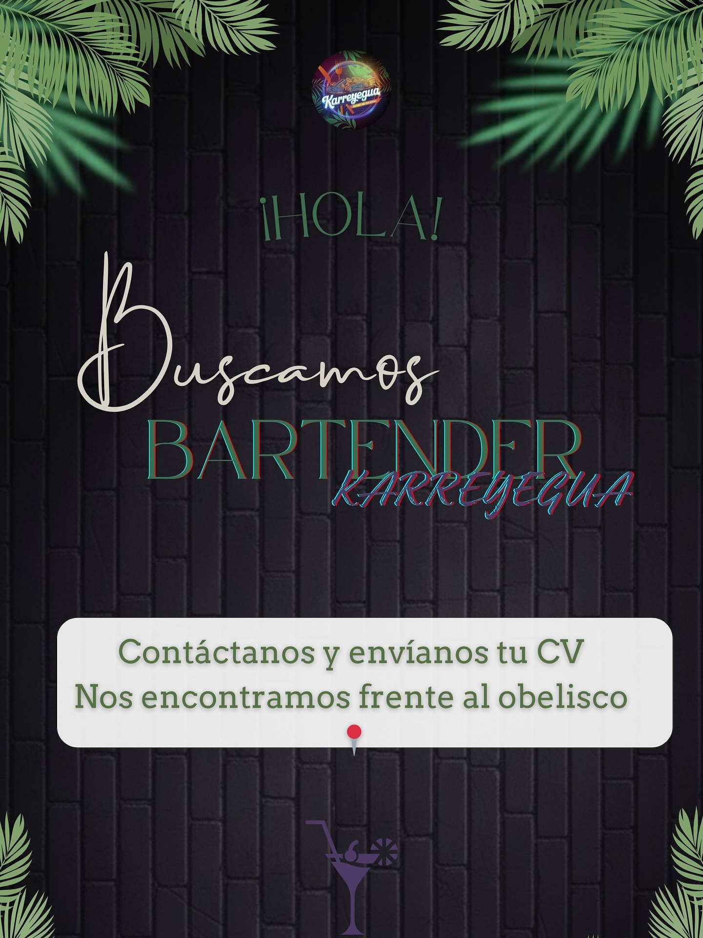 🥂 ¡Buscamos Bartender en Karreyegua!
¿Tienes buena vibra, creatividad y te encanta preparar tragos? 🍸
En Karreyegua estamos buscando un bartender responsable y dinámico para unirse a nuestro equipo.
Ofrecemos un ambiente único, lleno de energía y oportunidades de crecimiento. 🌴🔥
📍 Ubicación: San Juan de la Maguana
📅 Disponibilidad inmediata
💬 Si eres tú, mándanos tu información por DM o preséntate directamente en Karreyegua.