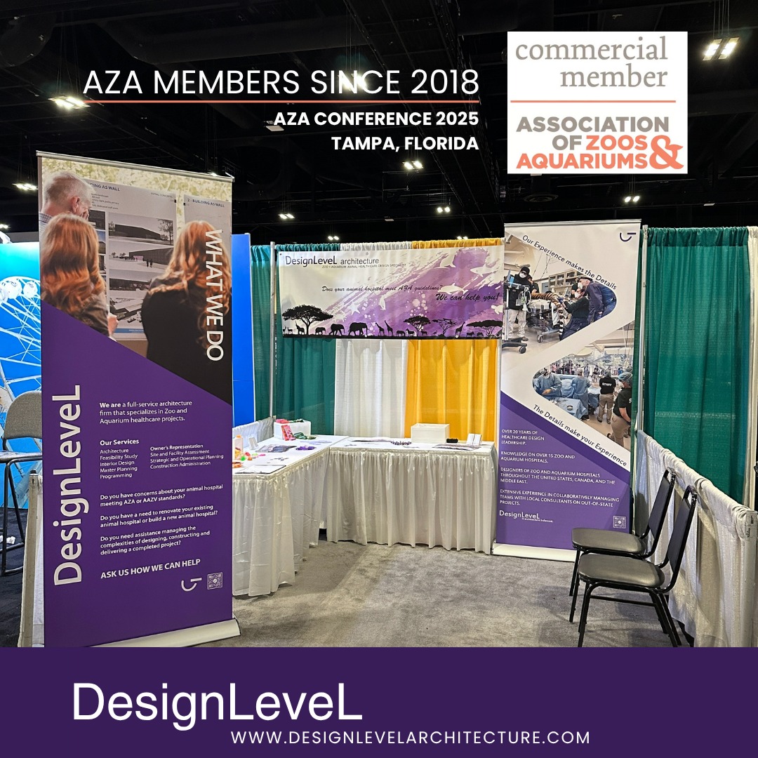 DesignLeveL Celebrating 15 Years over 15 Days!
This year DesignLeveL celebrated its fifth straight year as an exhibitor at the annual Association of Zoos and Aquariums Conference. This year's conference was held in Tampa, Florida, and DesignLeveL was there, launching our newest service: Owner’s Representation. We spoke with zoo community members from across the country and globe, meeting old friends and meeting so many new ones. DesignLeveL feels passionate about our role as designers of cutting-edge zoological healthcare environments, and we love talking to folks who stop by our booth. Commercial Members of AZA since 2018, DesignLeveL has been and is proud to support the AZA in their mission to be a global leader in promoting species conservation and animal wellbeing.
#StudioMilestone #15YearsOfDesign #ArchitectureStudio #DesignThatCares #ArchitectureForAnimals #AnimalHealthcare #ZooHealthcare #WildlifeHealthcare #AnimalWellbeing #AquariumHealthcare #ZoologicalHealthcare
#AnimalHealthcareArchitecture #HealthcareDesign
#GovernmentDesign #CreativeWorkspace #BuiltWithPurpose #DesignCommunity
#WorthingtonOhio #aza #azaconference